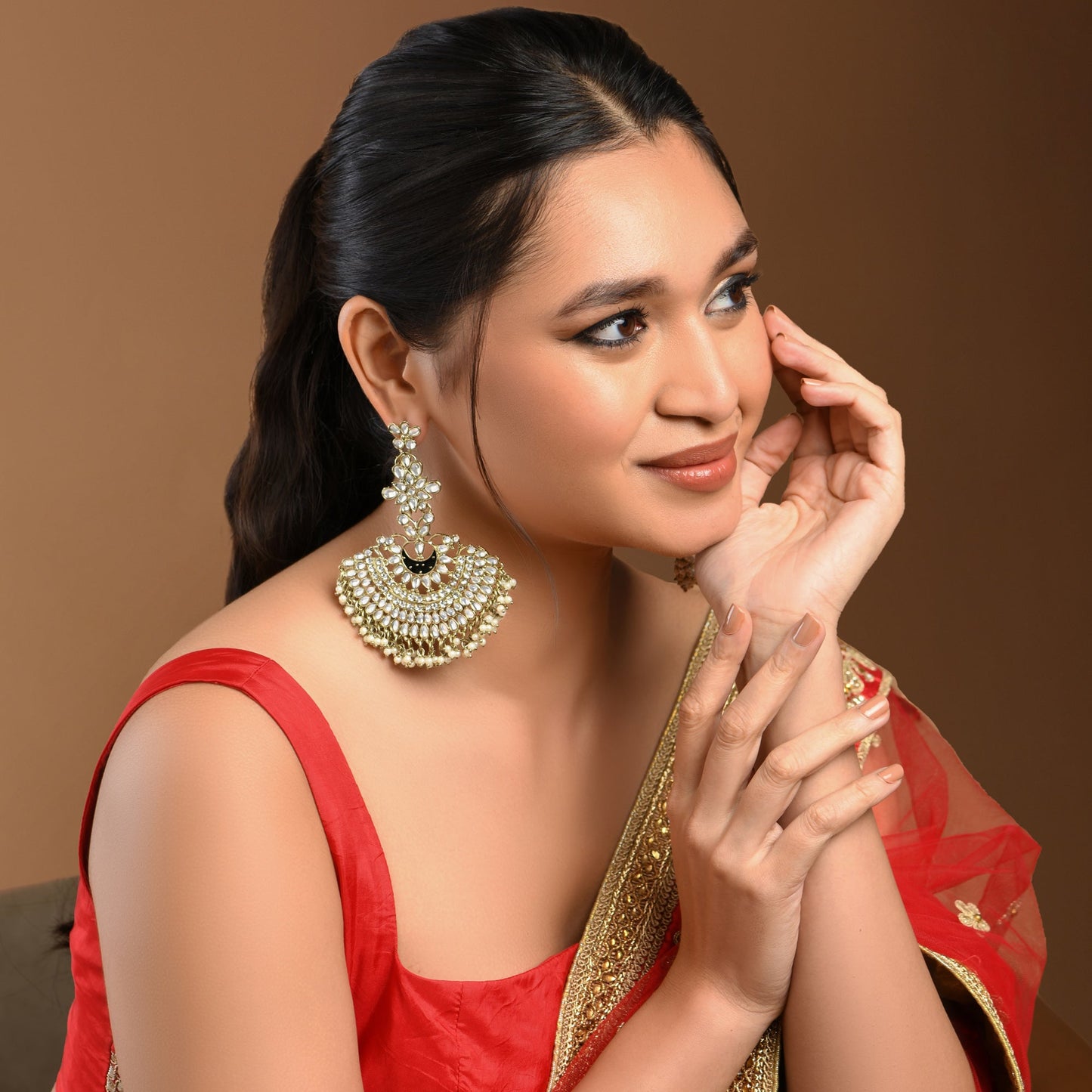 Kundan Chandbali Earrings