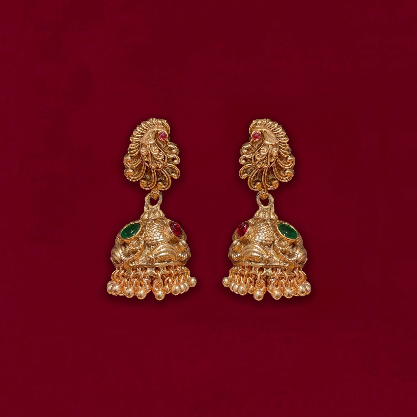 Anti-Tarnish Long Laxmi Temple Set