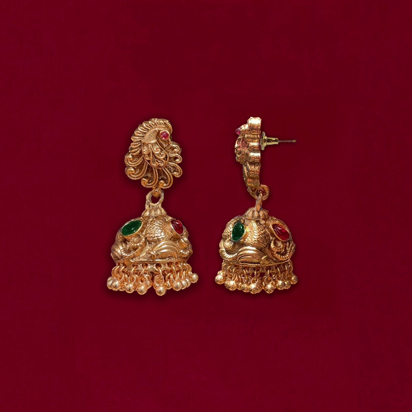 Anti-Tarnish Long Laxmi Temple Set