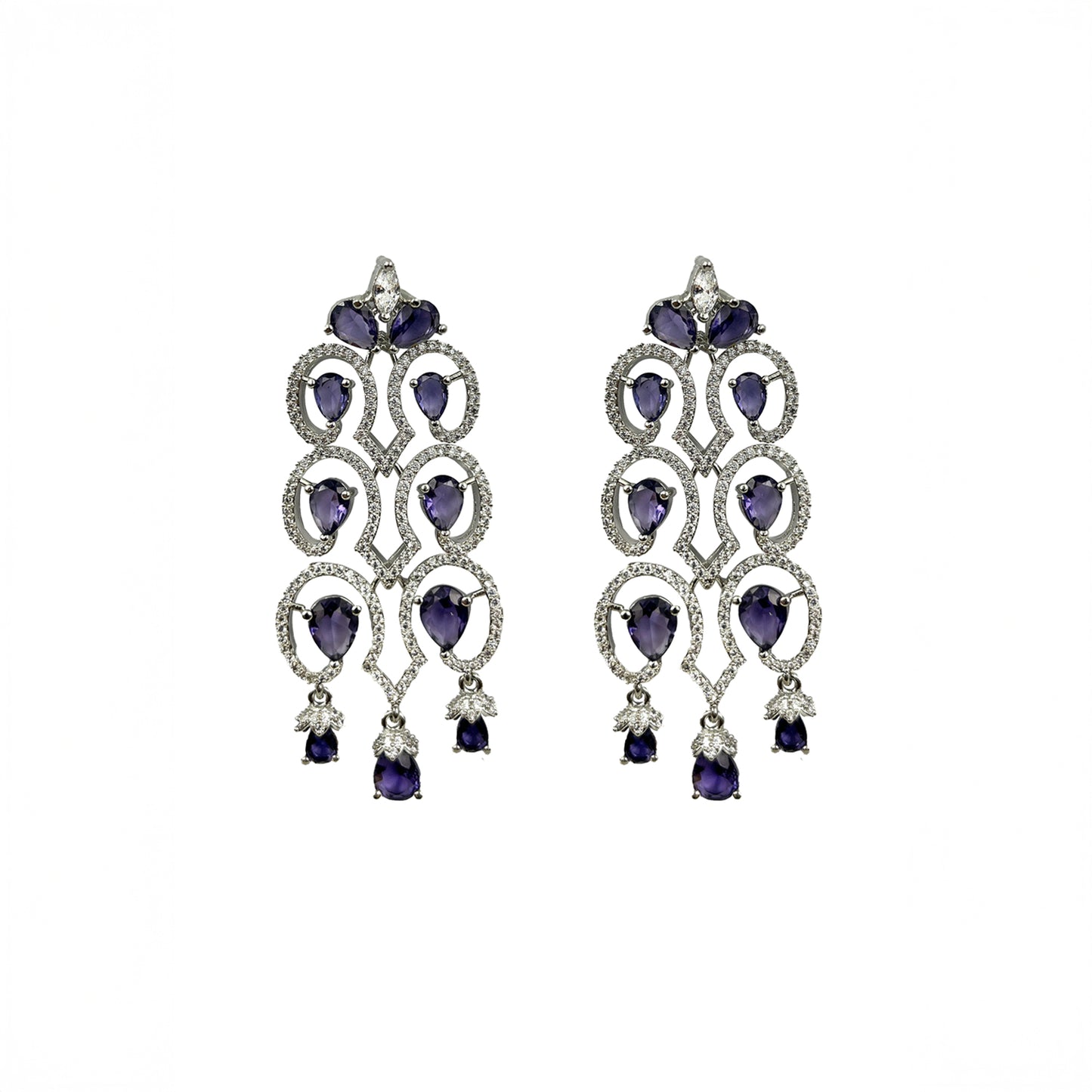 Cubic Zirconia AD Studded Dangler Earrings