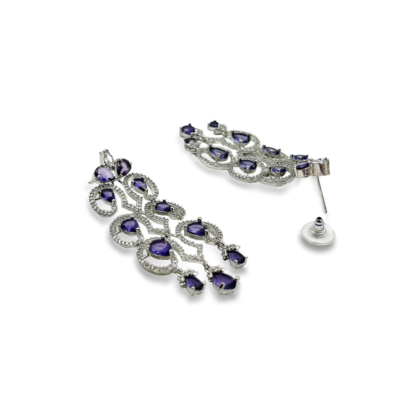 Cubic Zirconia AD Studded Dangler Earrings