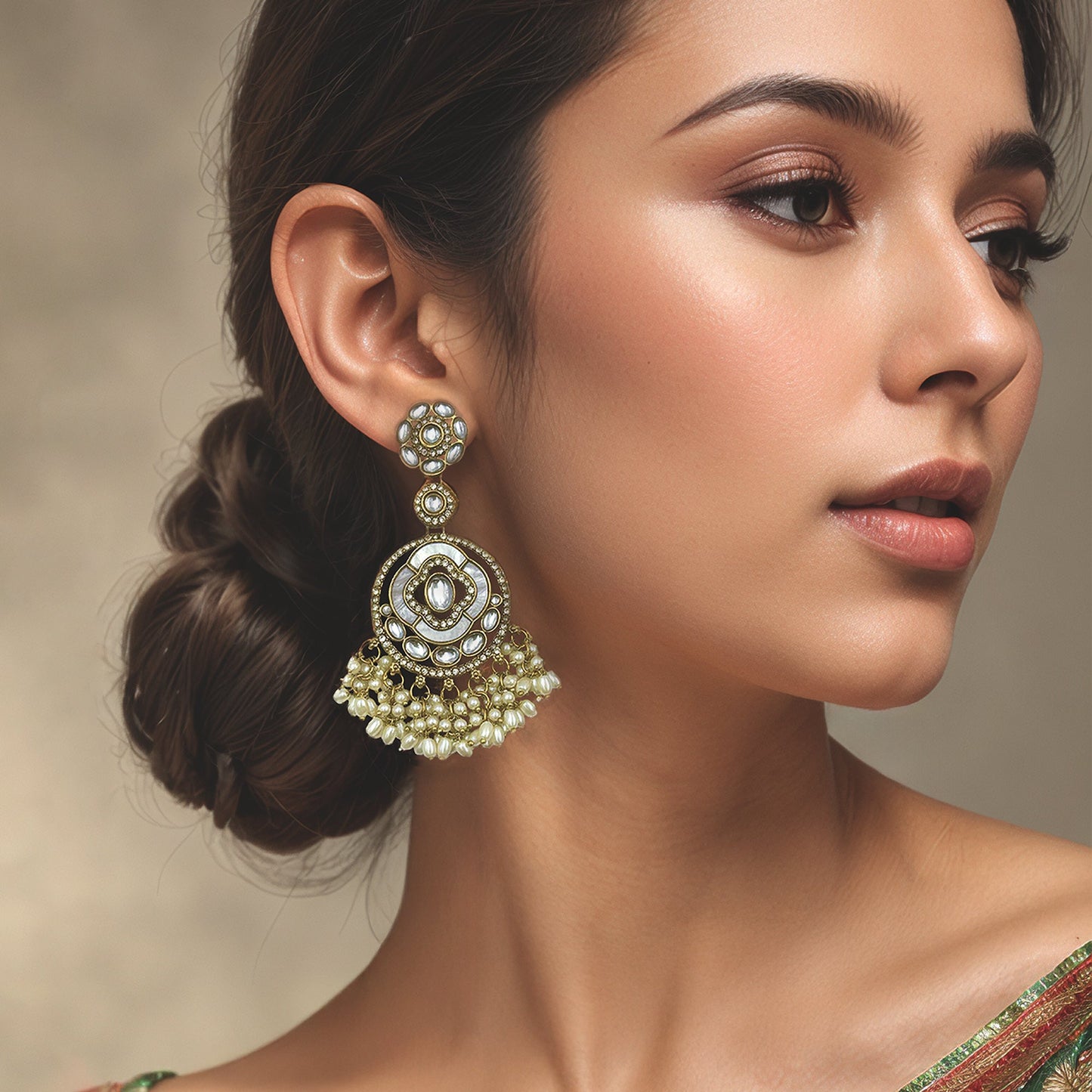 Flower Mother of Pearl Gold Earrings