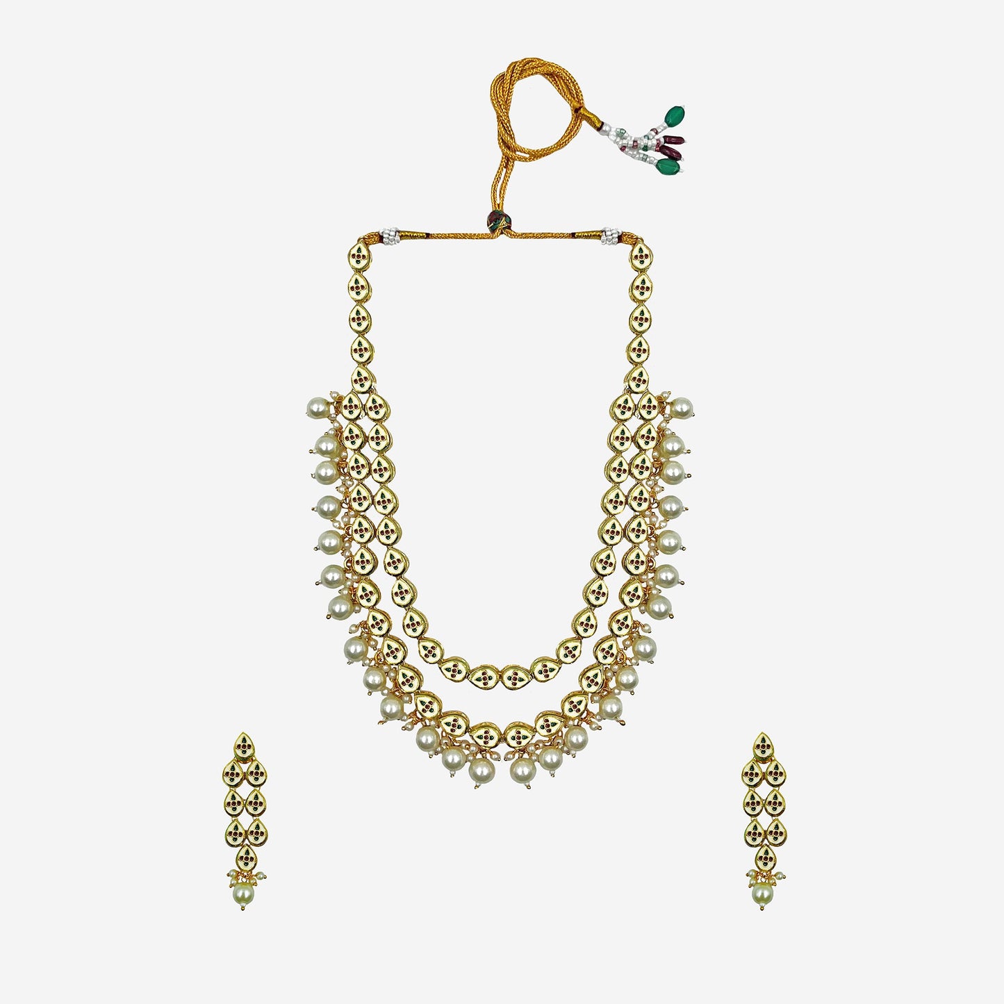 Meenakari Kundan Studded Layered Necklace Set