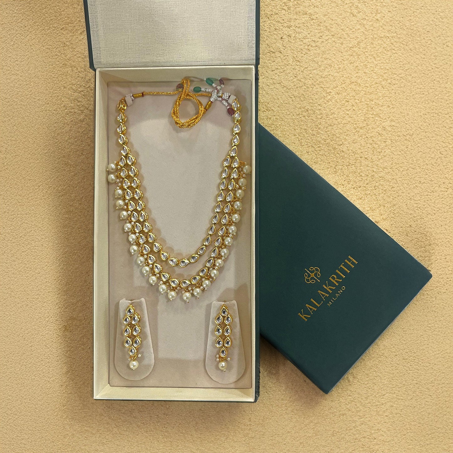 Meenakari Kundan Studded Layered Necklace Set