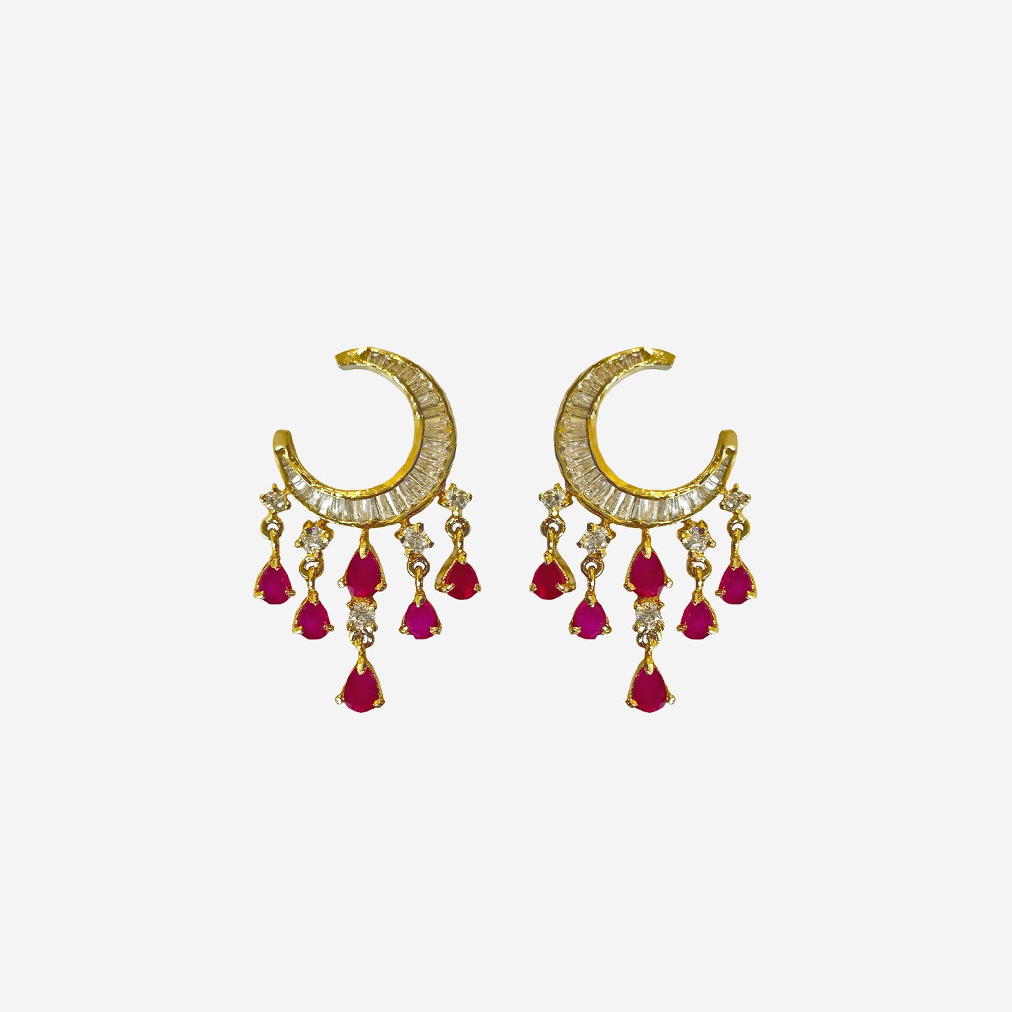 Amara Ruby Pink Drop Earrings