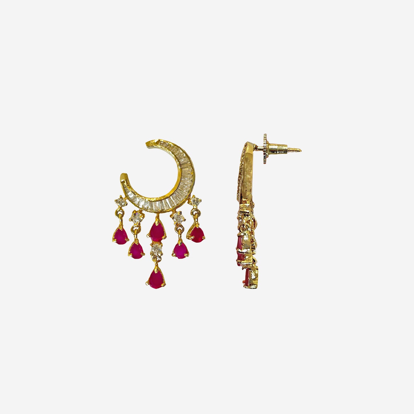 Amara Ruby Pink Drop Earrings