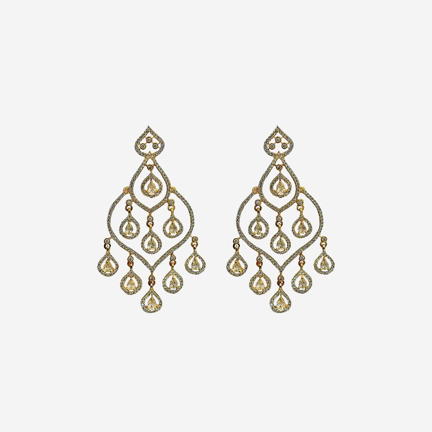 Zara Gold TwoTone Chandlier Earring