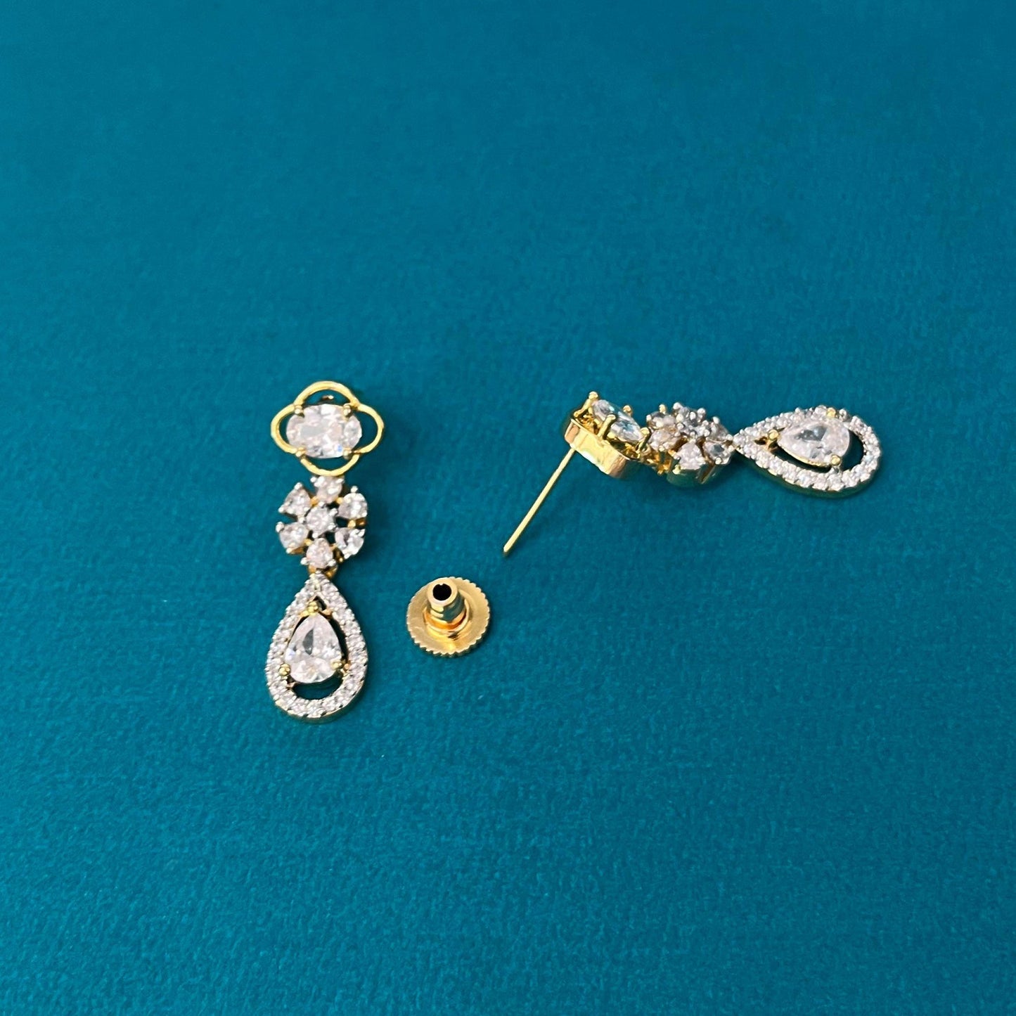 Gold Ophelia Two Tone Waterfall Necklace set