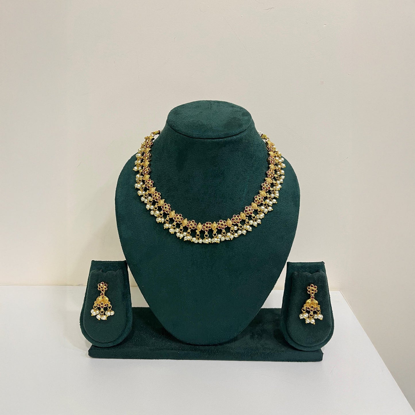 Mogra Antique Necklace Set
