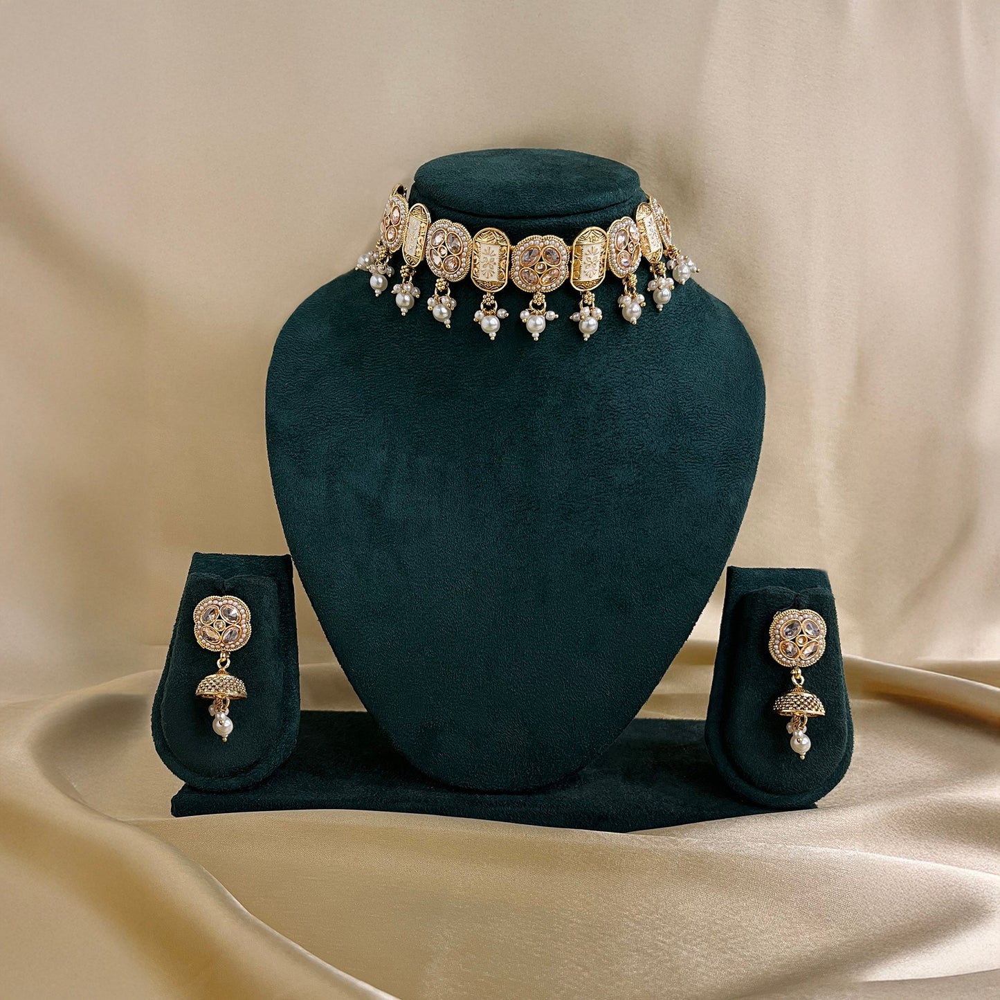 Gold Meera Antique Choker Set