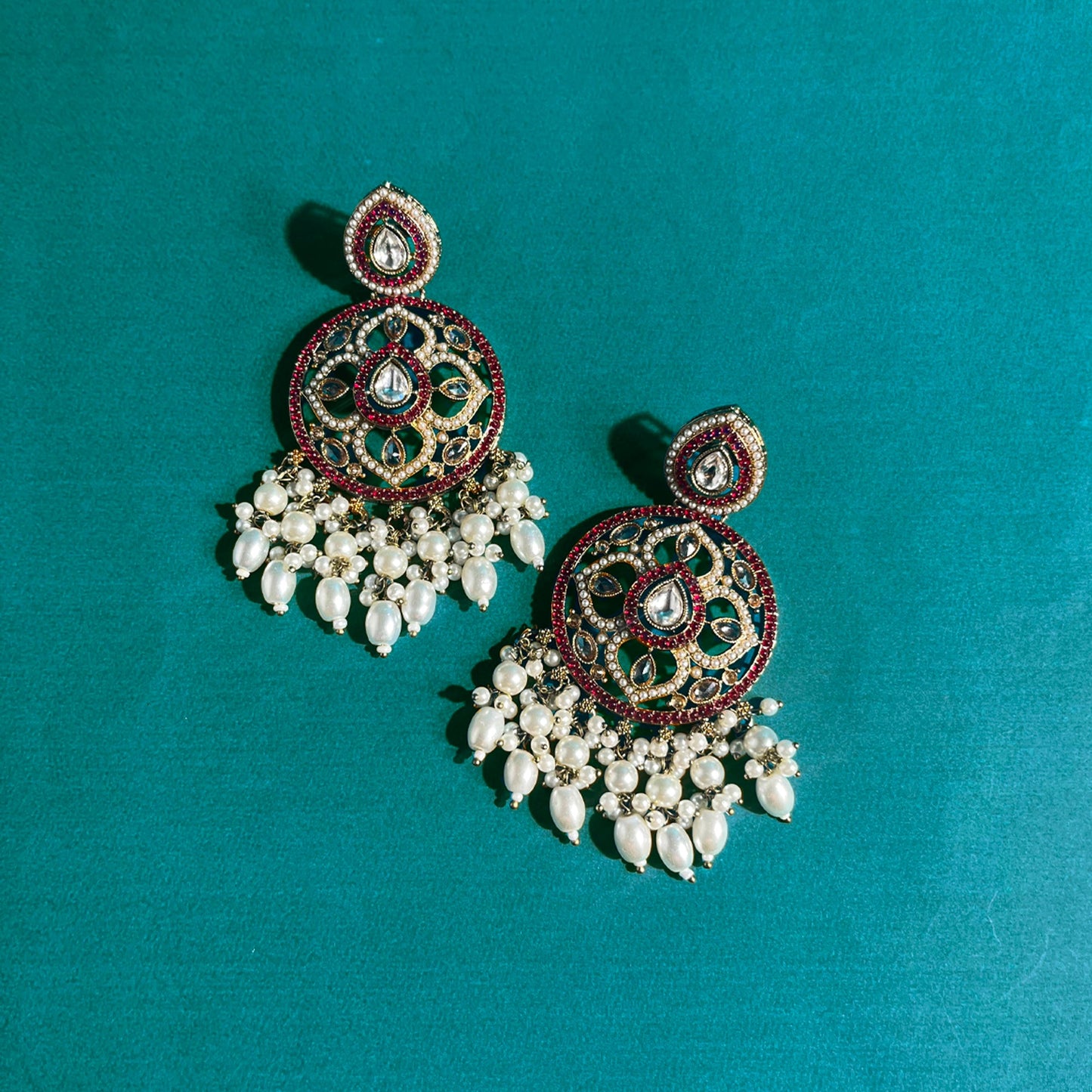 Aziza Begum Ruby and Pearl Necklace Set
