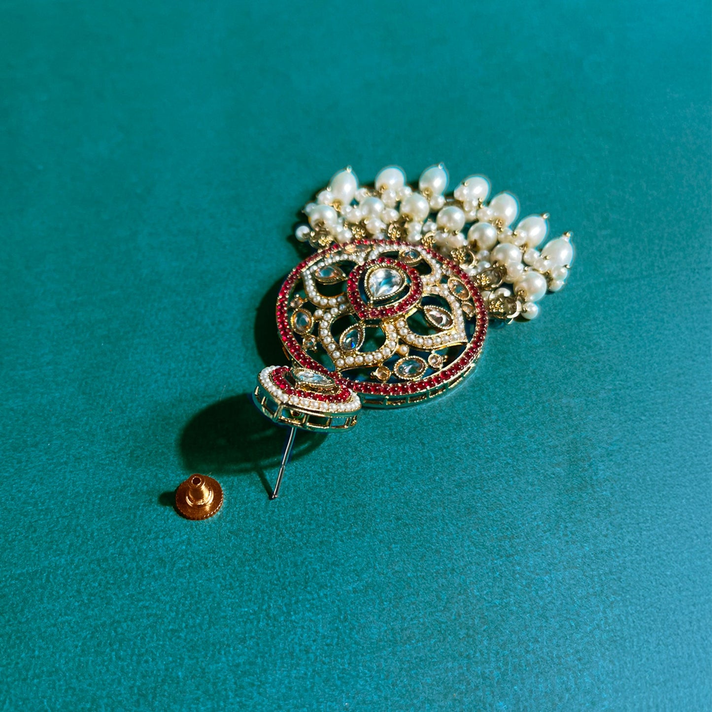 Aziza Begum Ruby and Pearl Necklace Set