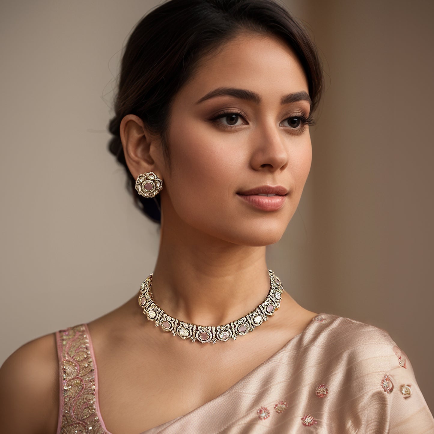 Pink Gulnaz Necklace Set