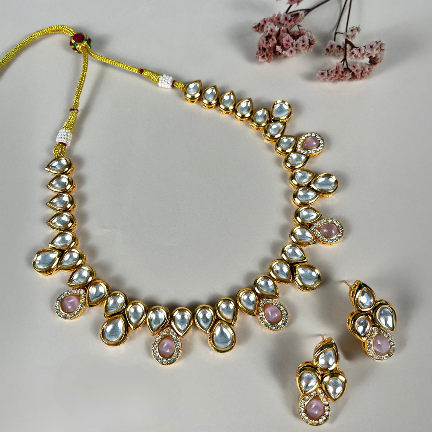 Padmika Pink Kundan Necklace Set