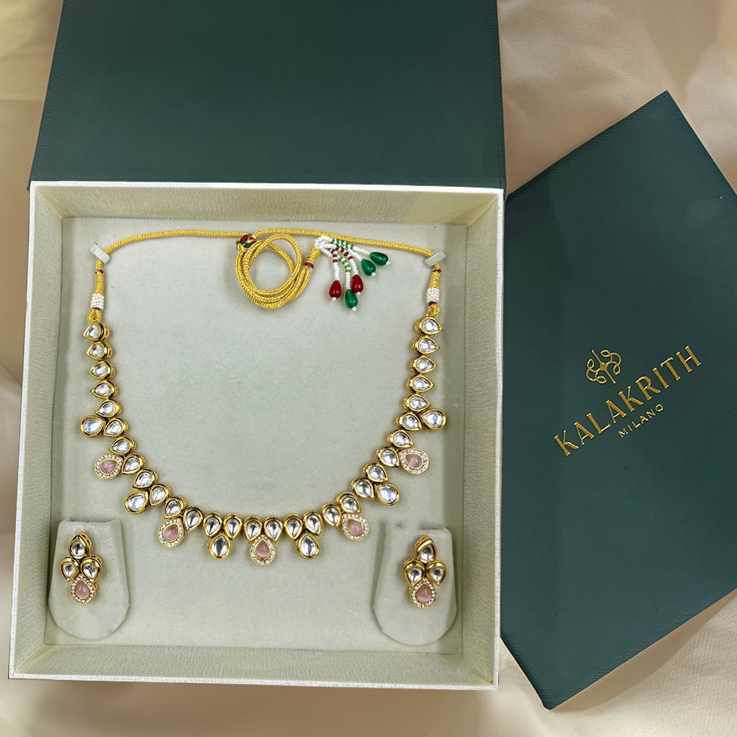 Padmika Pink Kundan Necklace Set