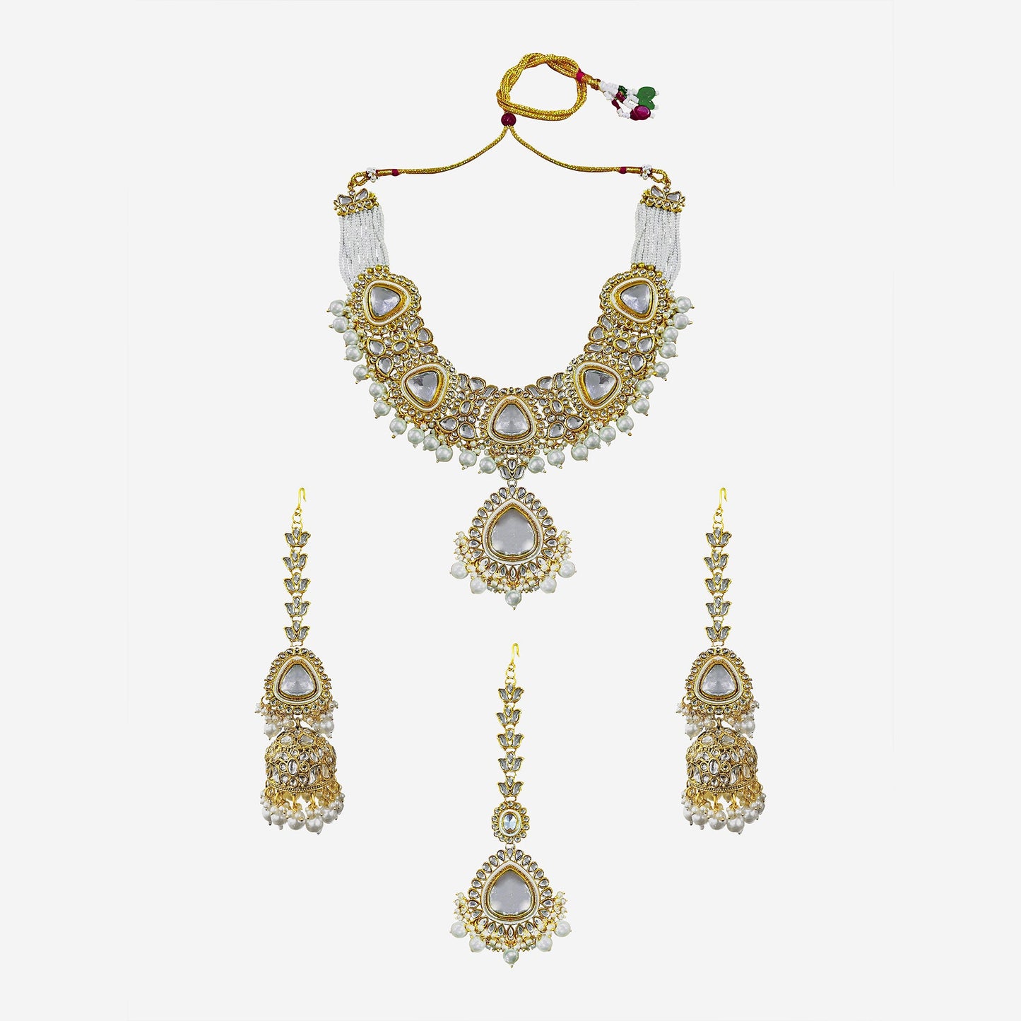Advika Bridal Pearl Kundan Necklace Set