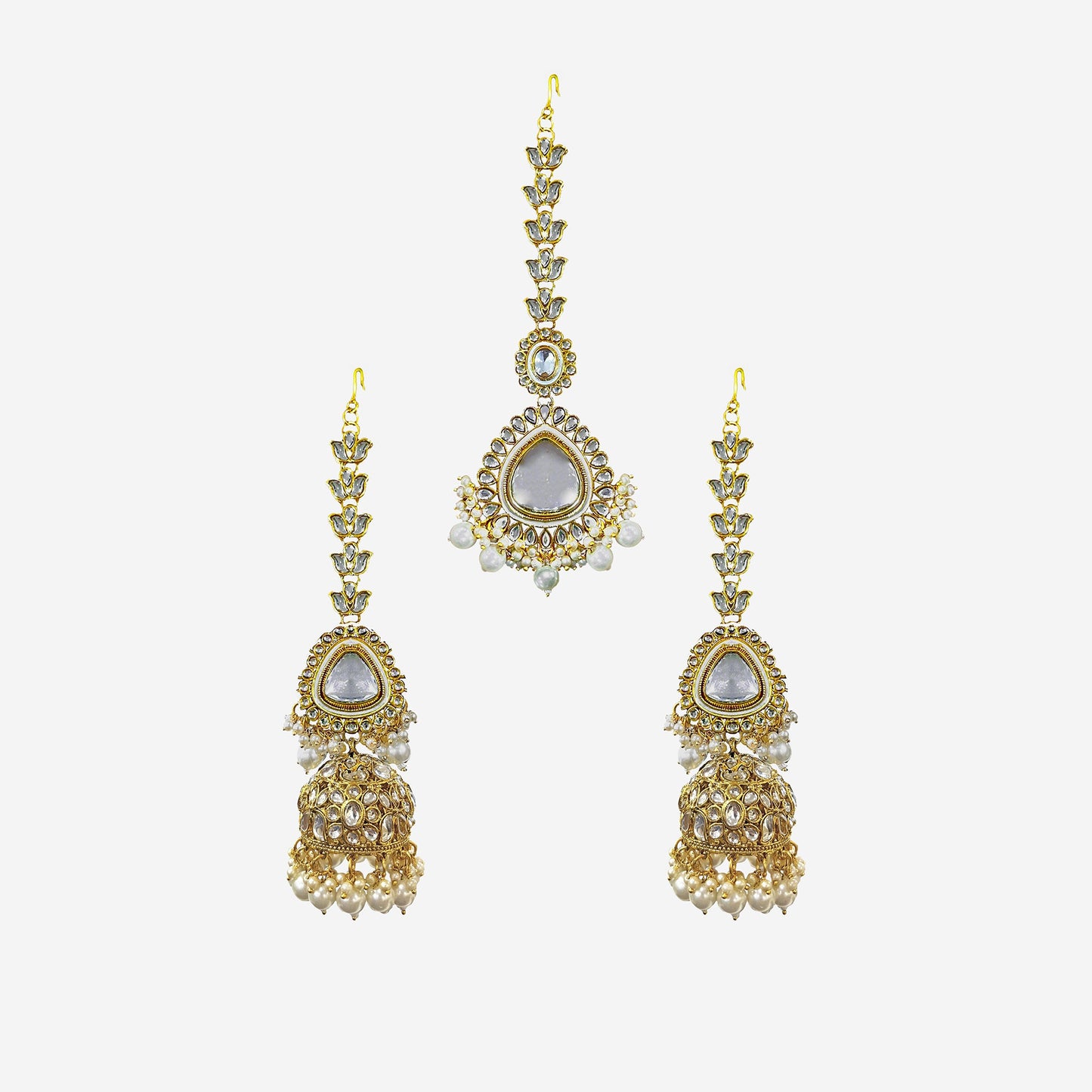 Advika Bridal Pearl Kundan Necklace Set