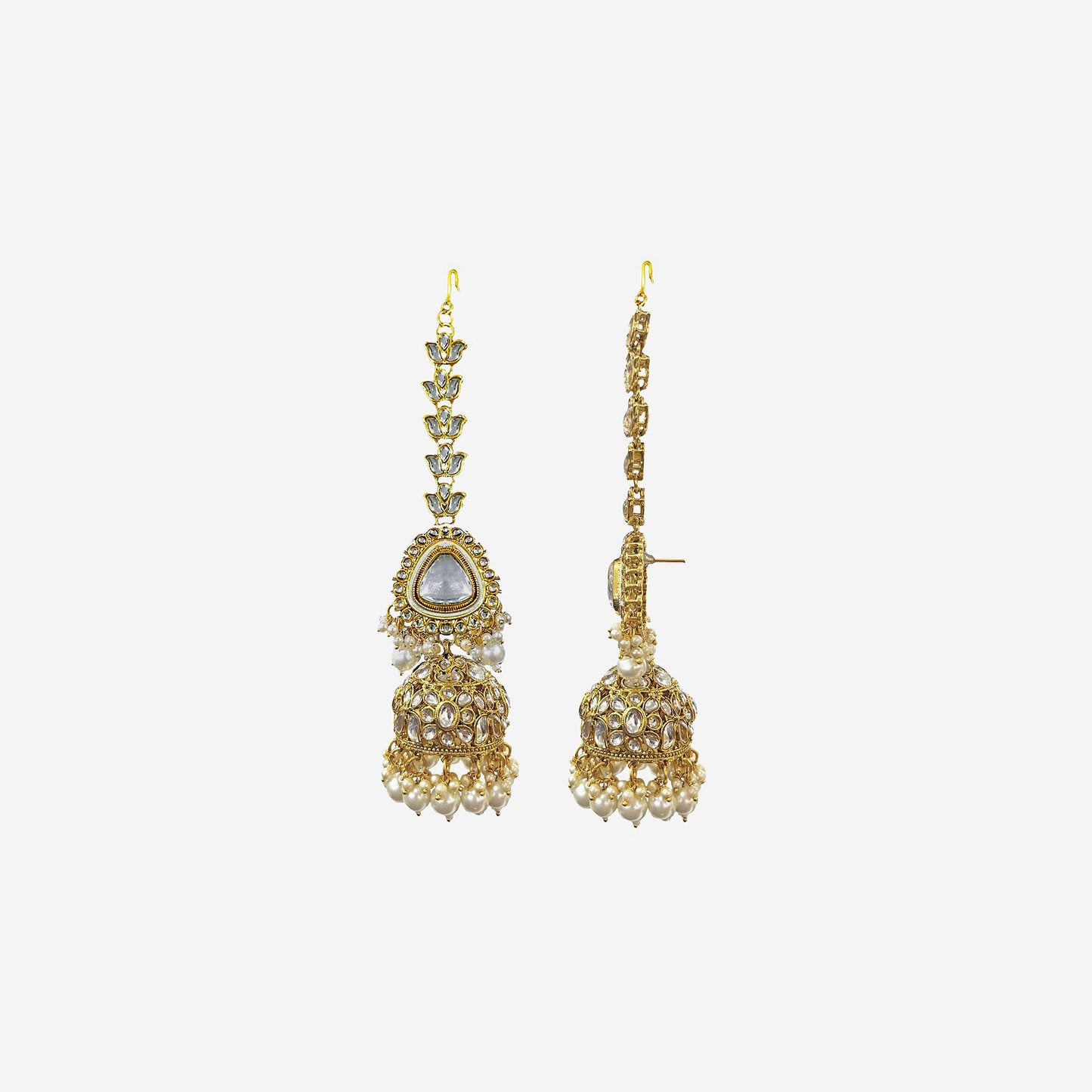 Advika Bridal Pearl Kundan Necklace Set