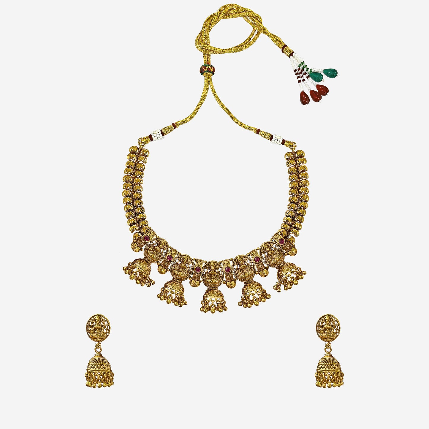 Amrita Gold Temple Necklace Set