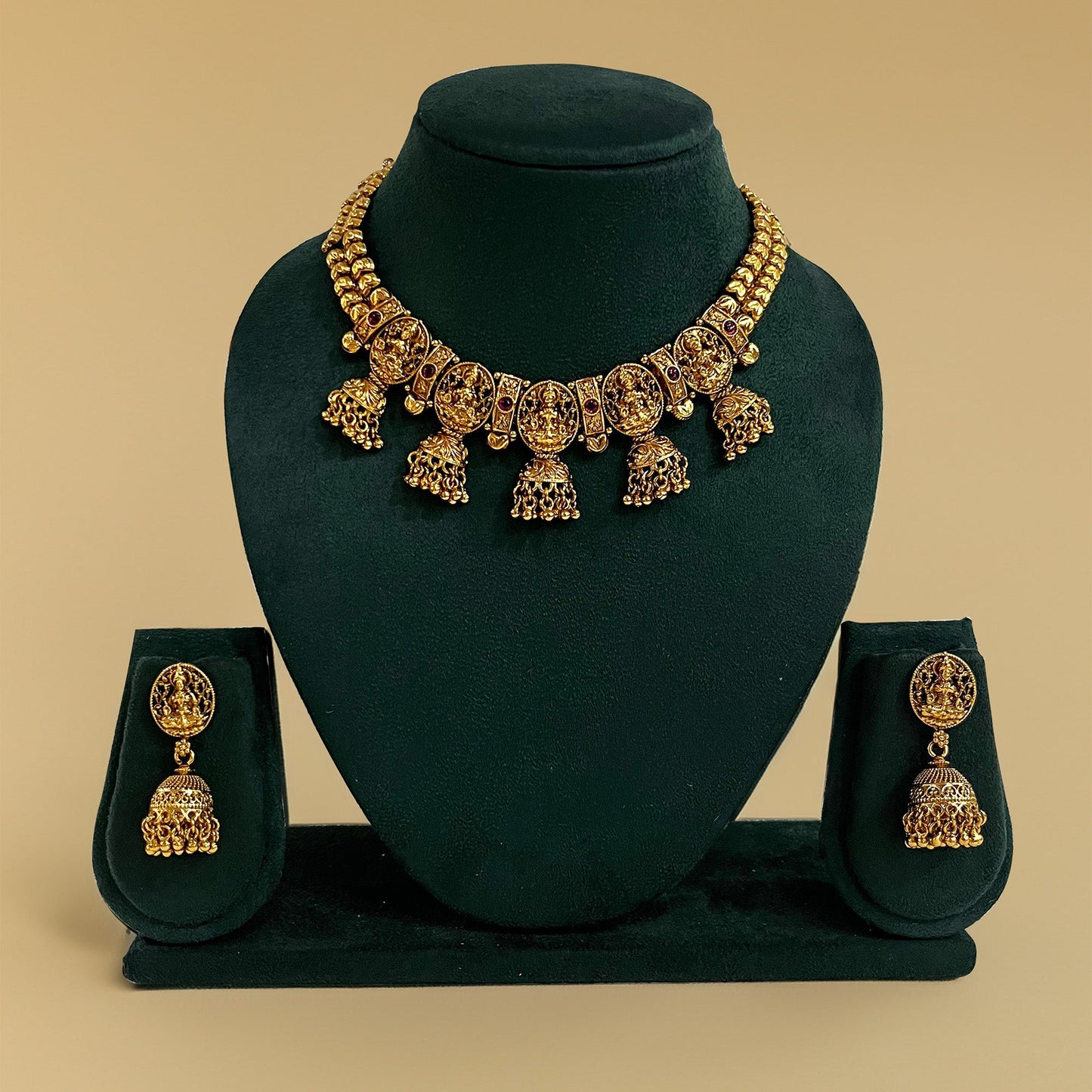 Amrita Gold Temple Necklace Set