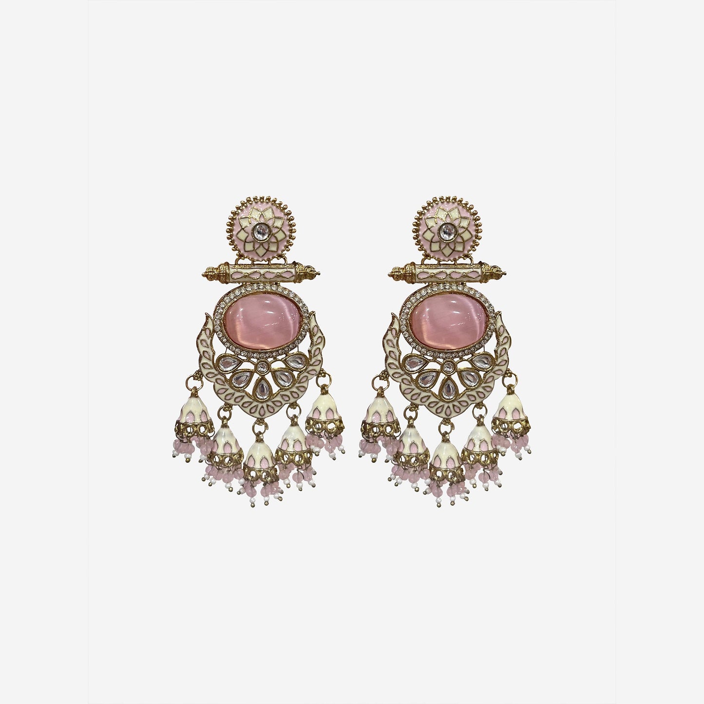 Yasmin Pink Chandelier Earring