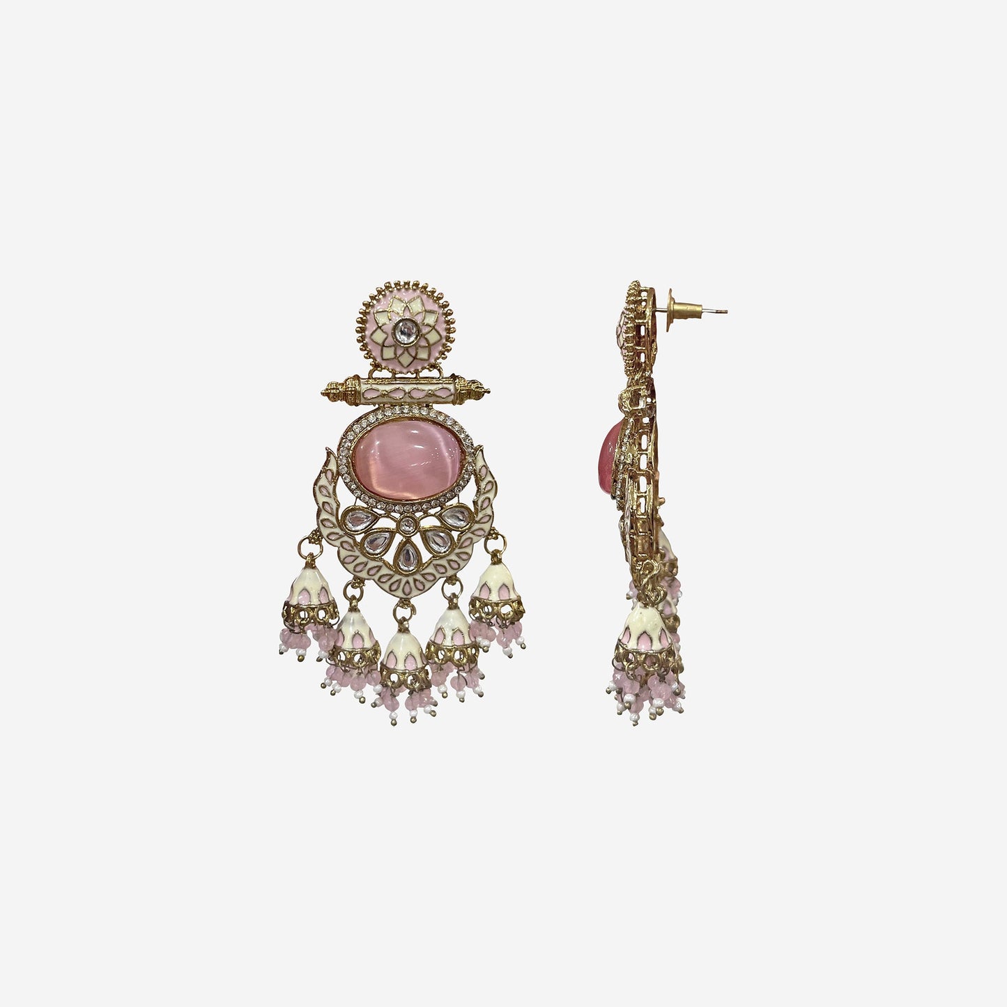 Yasmin Pink Chandelier Earring