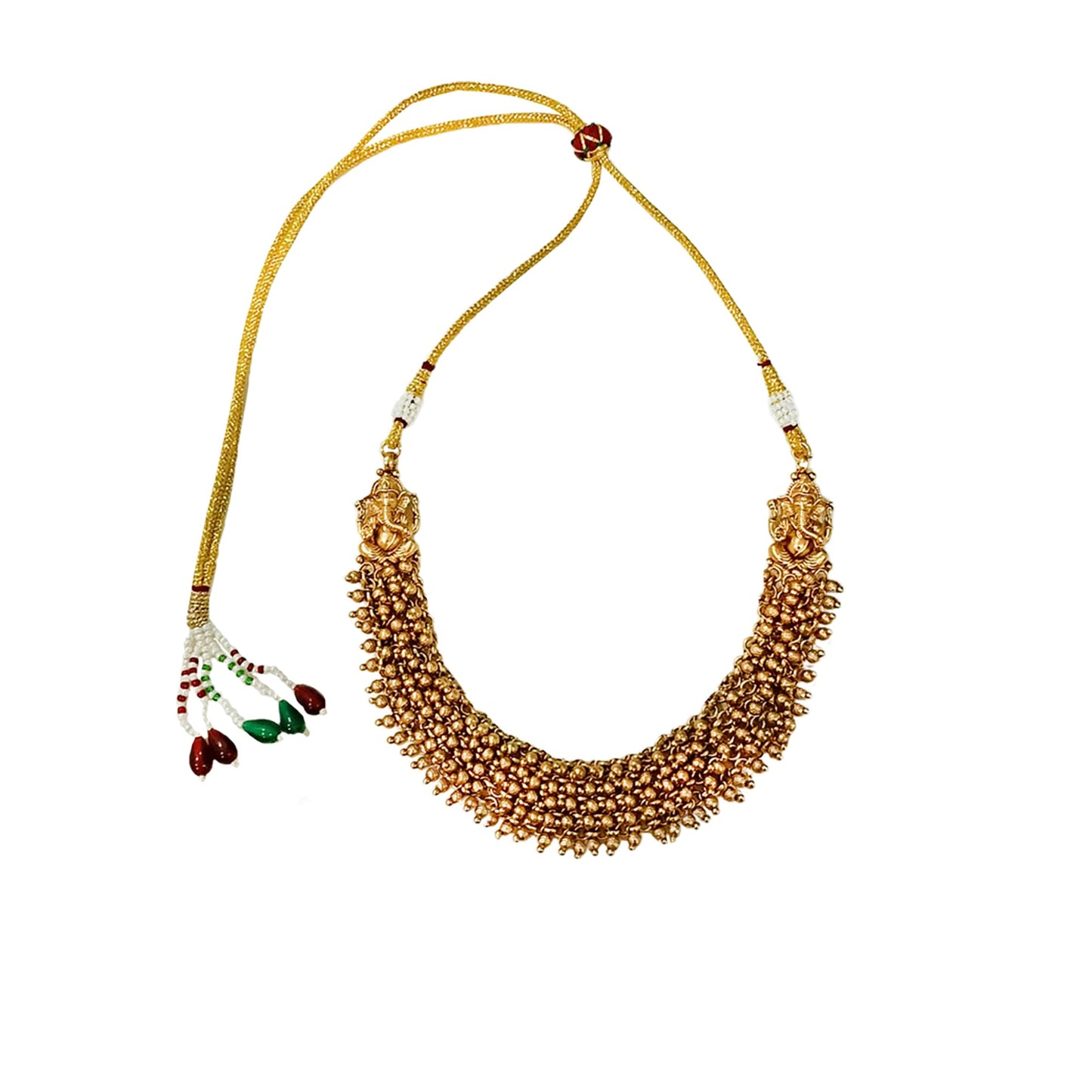 Reva Golden Beads Necklace Set