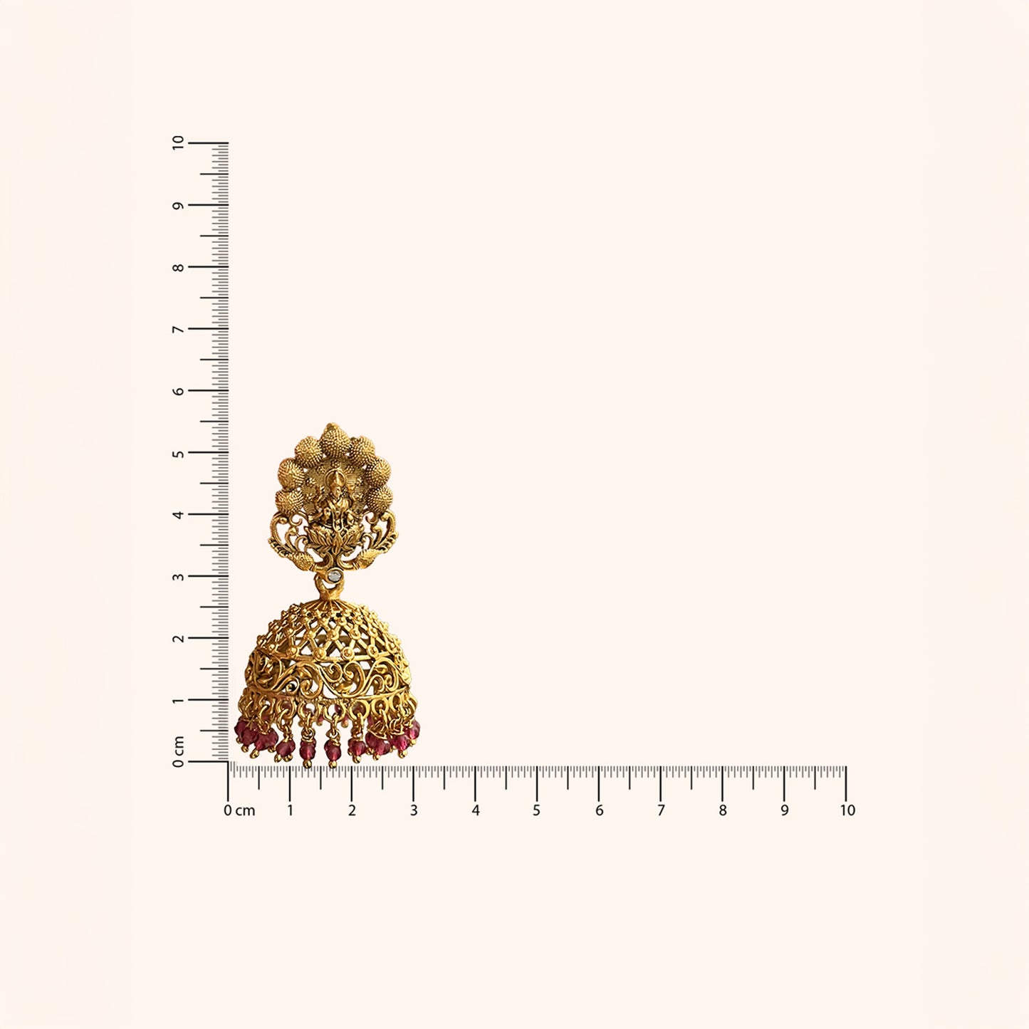 Maroon Lakshmi Jhumka Earrings