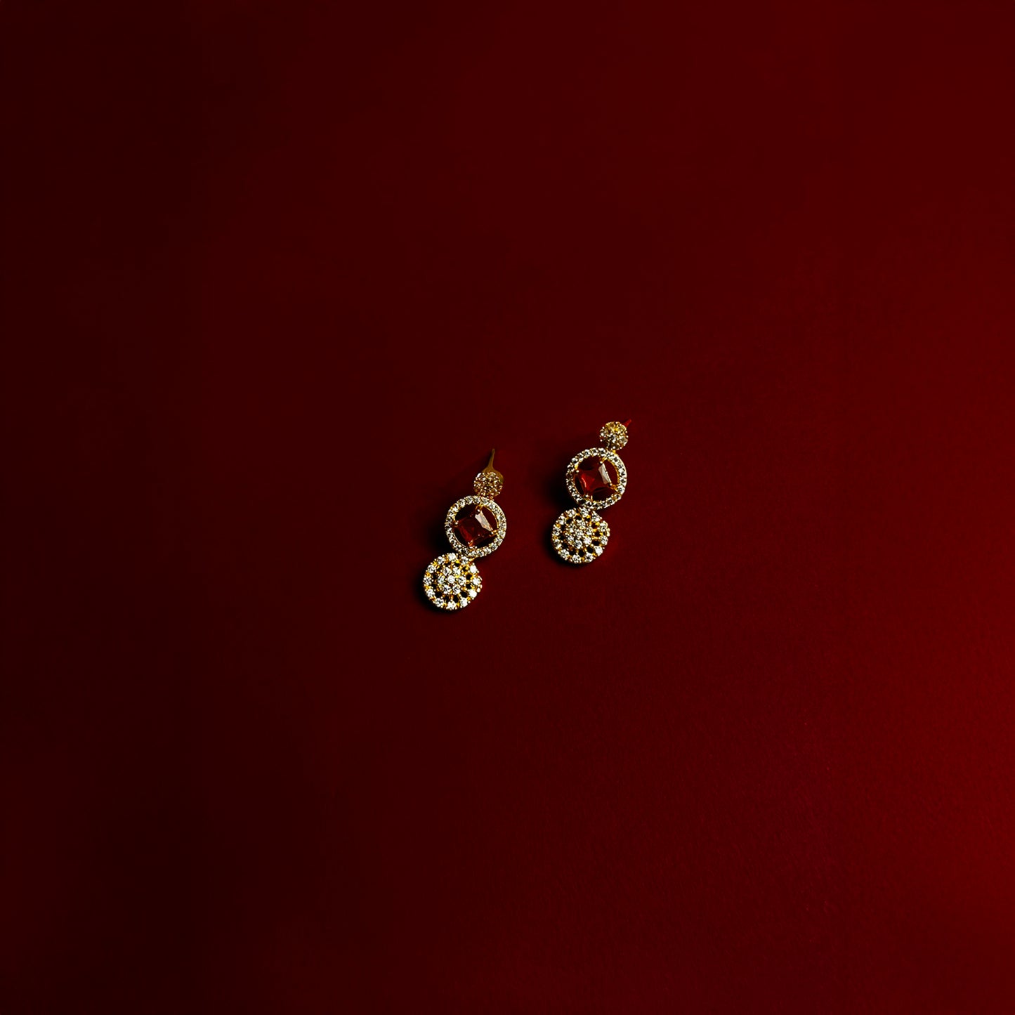 Priya Round Ruby Necklace Set