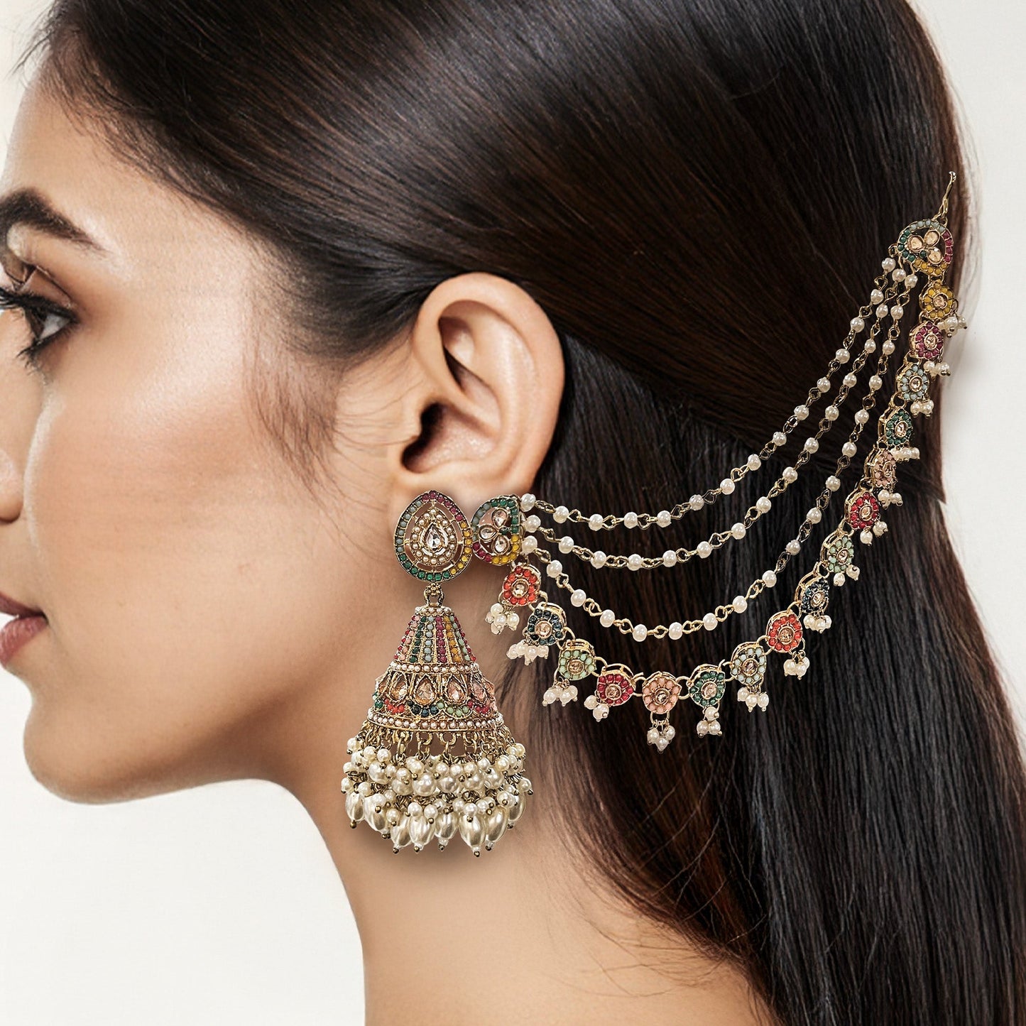 Hina Beaded Jhumkas