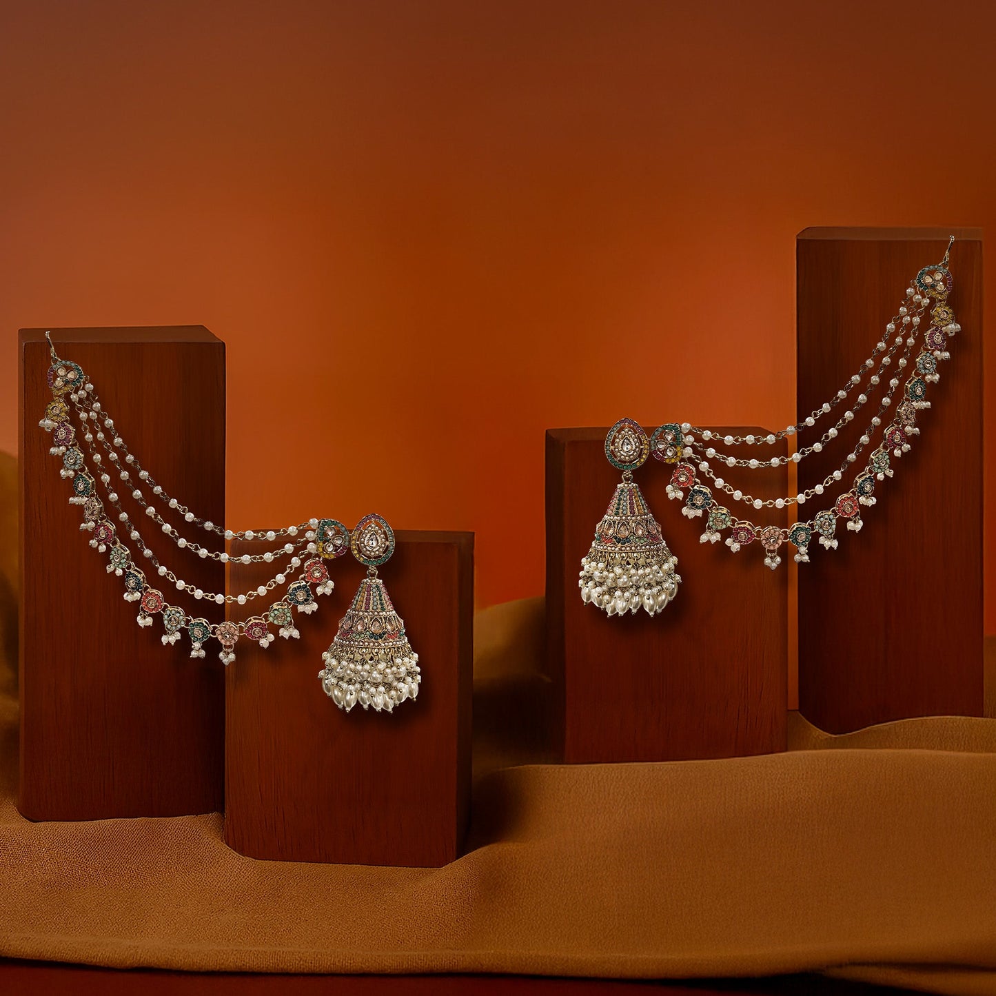 Hina Beaded Jhumkas