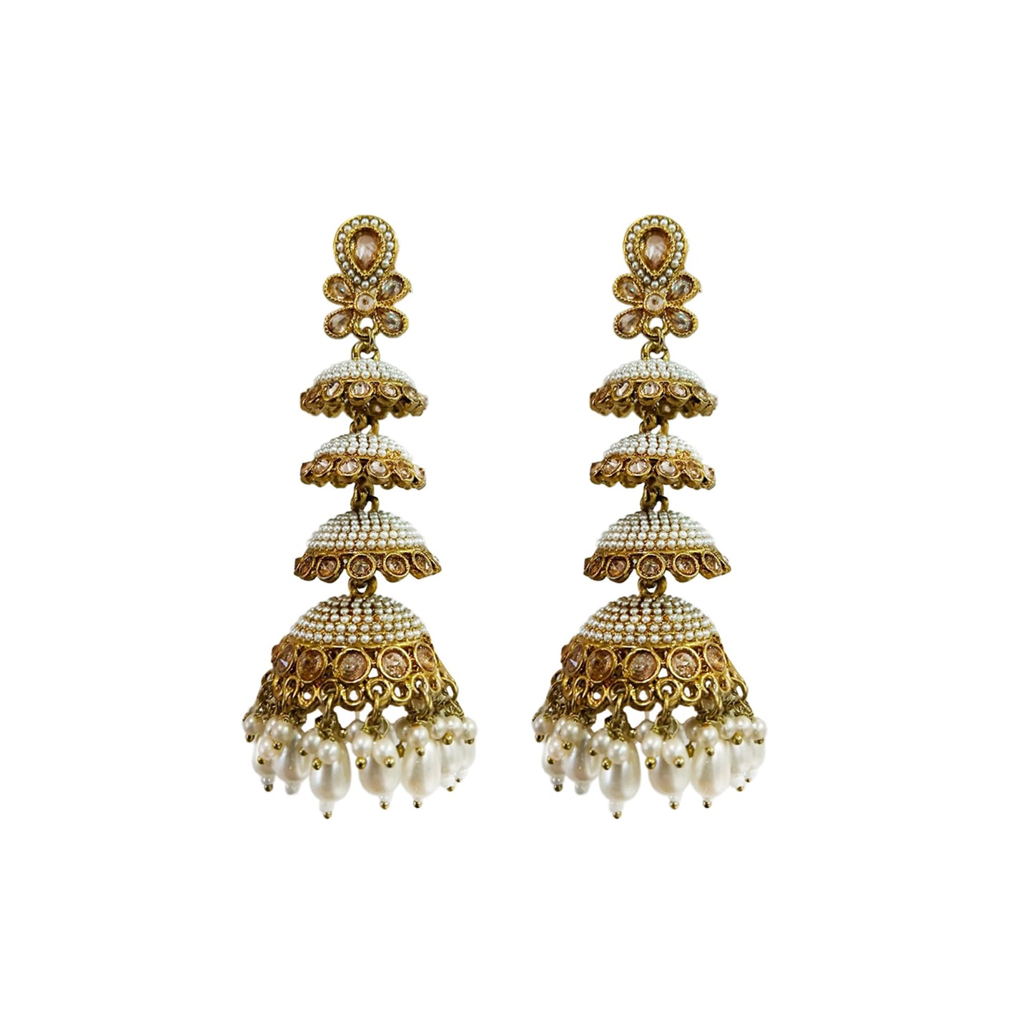 Minar Multilayer Beaded Jhumkas