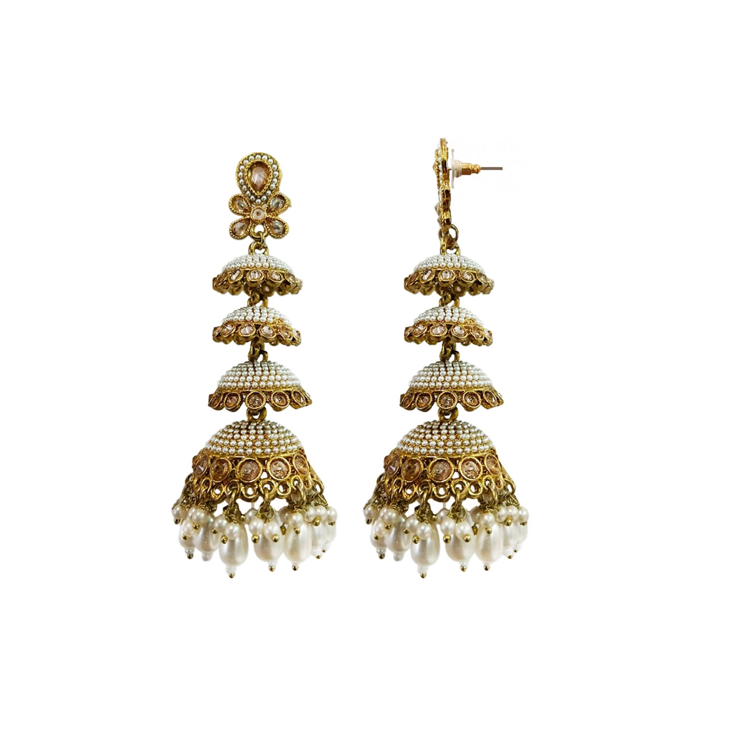 Minar Multilayer Beaded Jhumkas