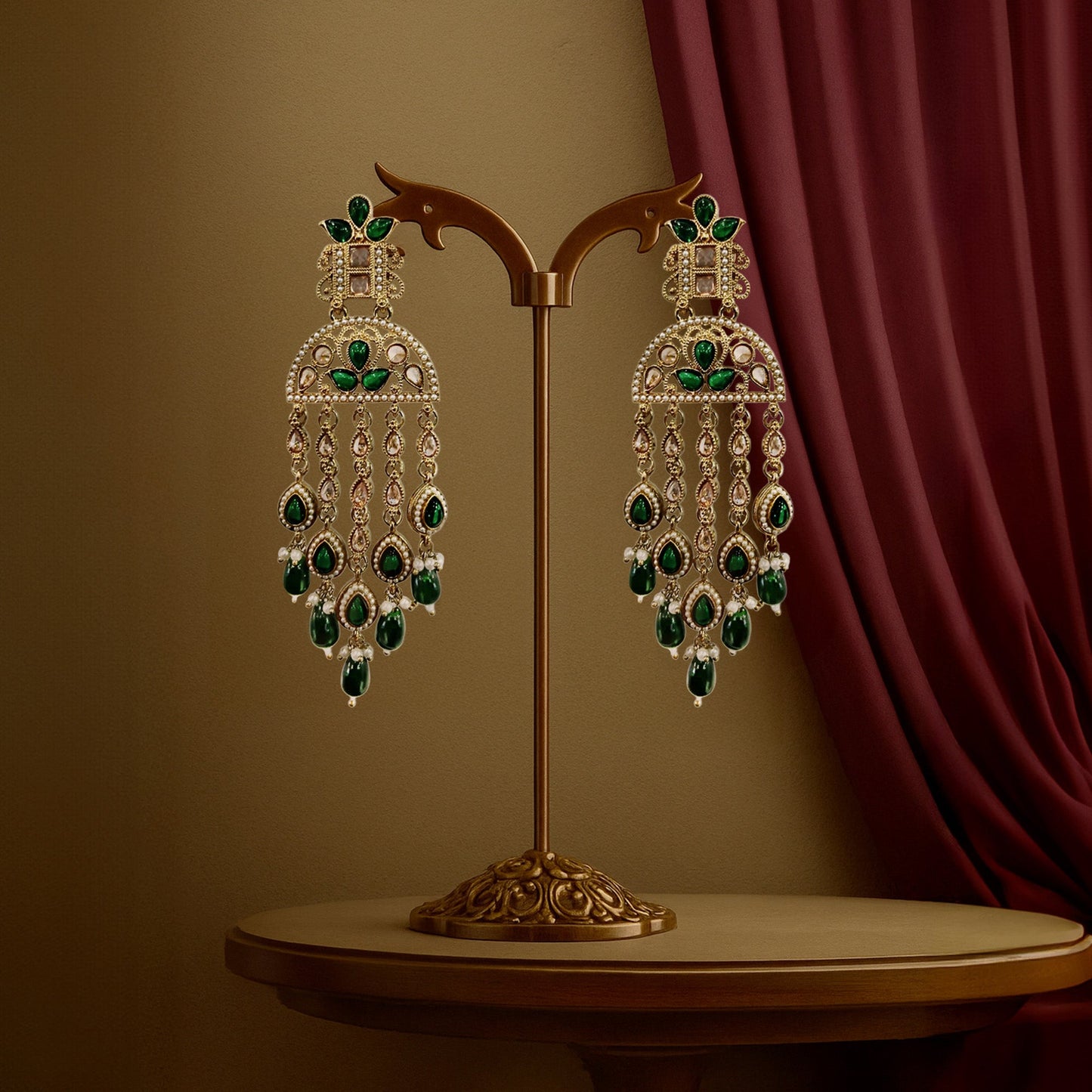 Aarohi Emerald Dangler Earrings