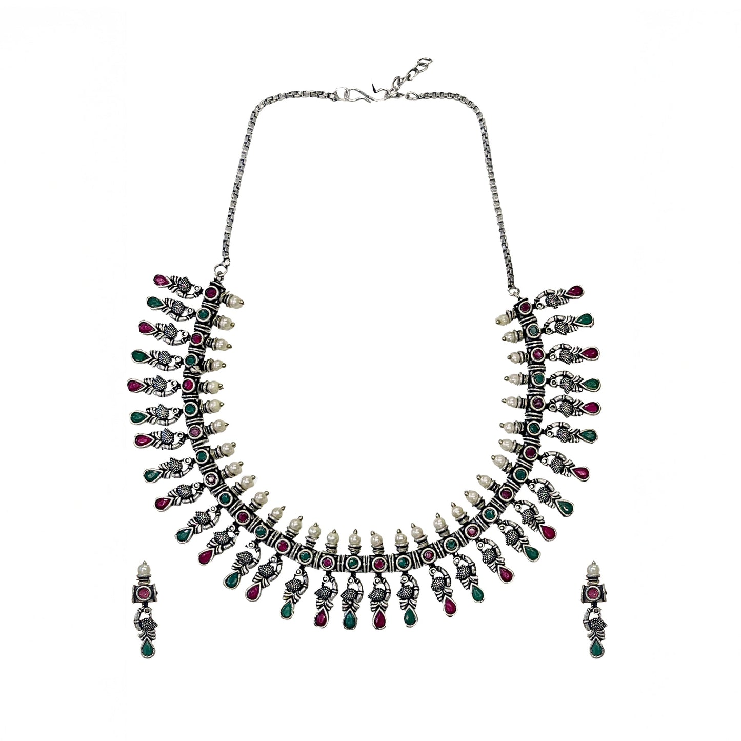 Shilpika Oxidised Necklace Set