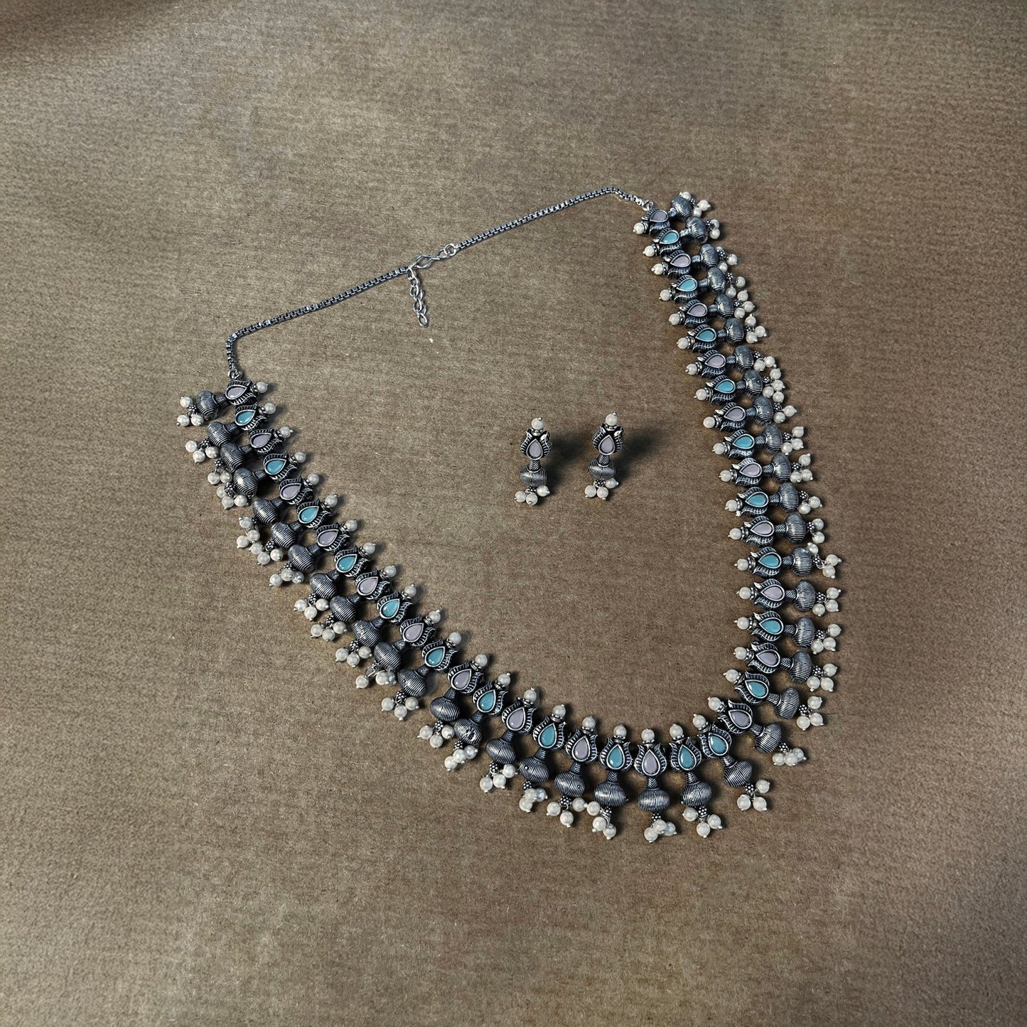 Palki Oxidised Long Necklace Set