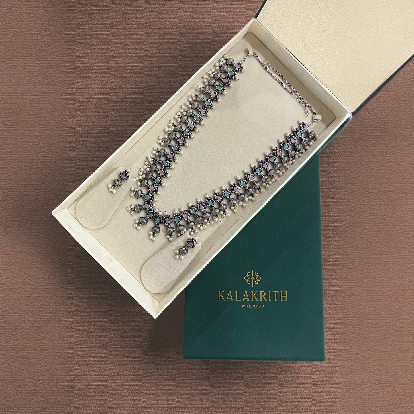 Palki Oxidised Long Necklace Set