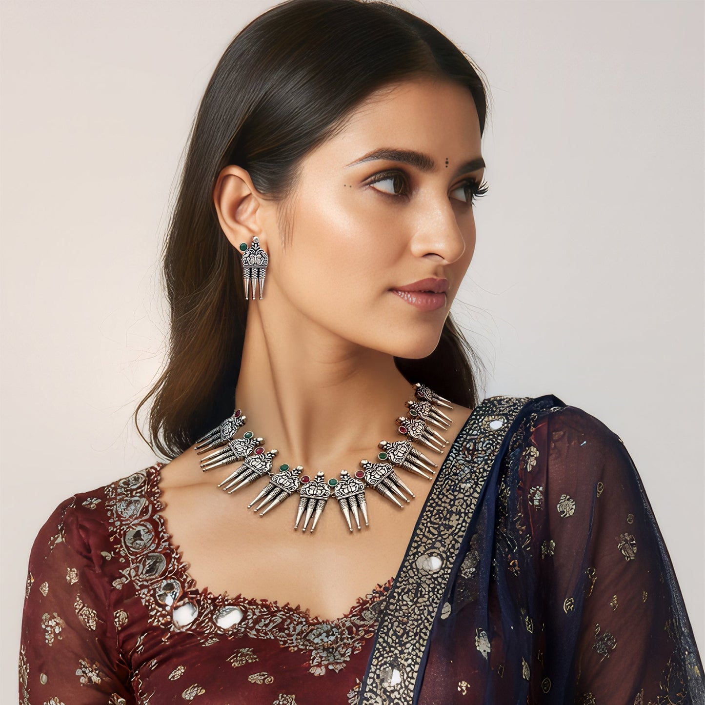 Neerja Oxidised Necklace Set
