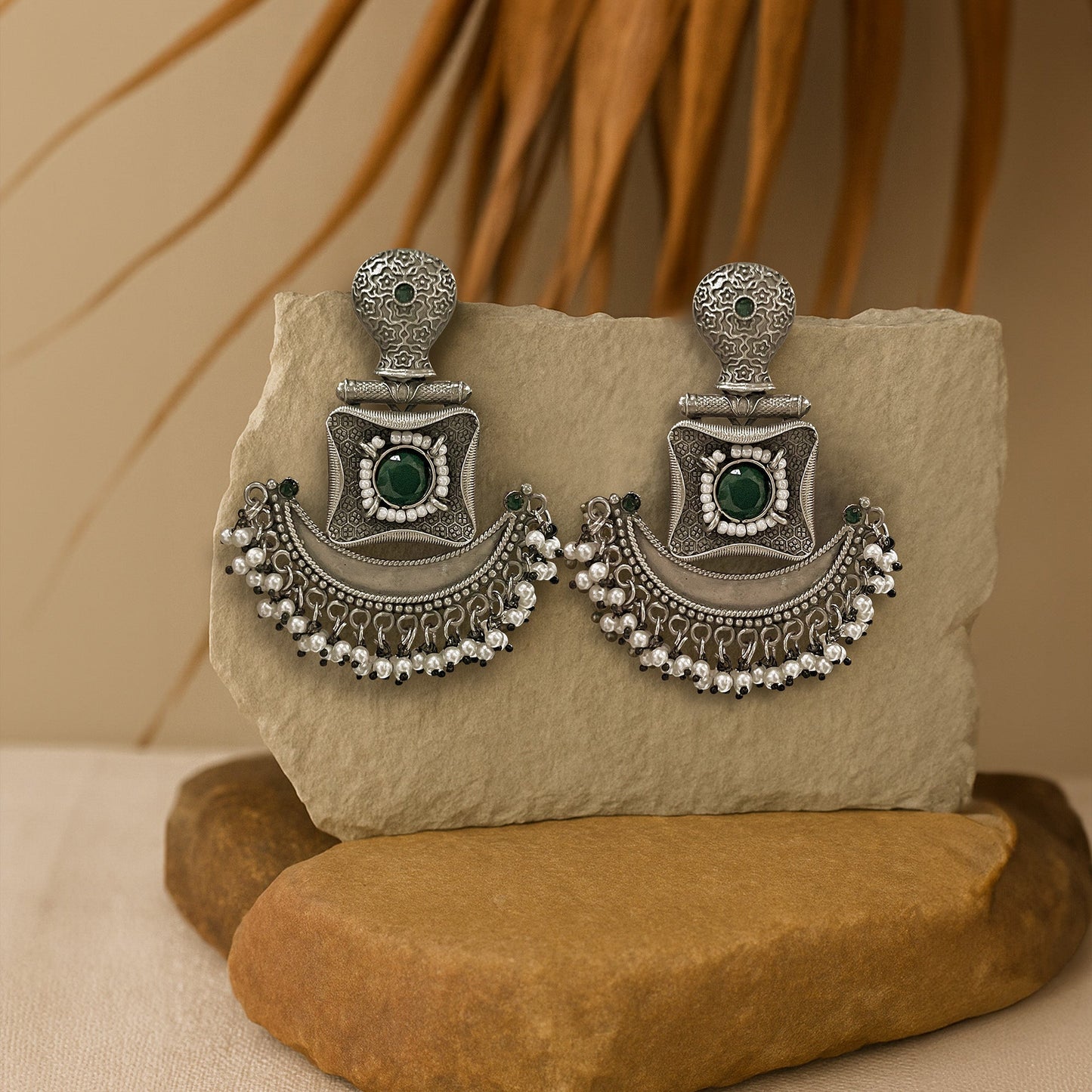 Ankita Oxidised Chandbali Earring