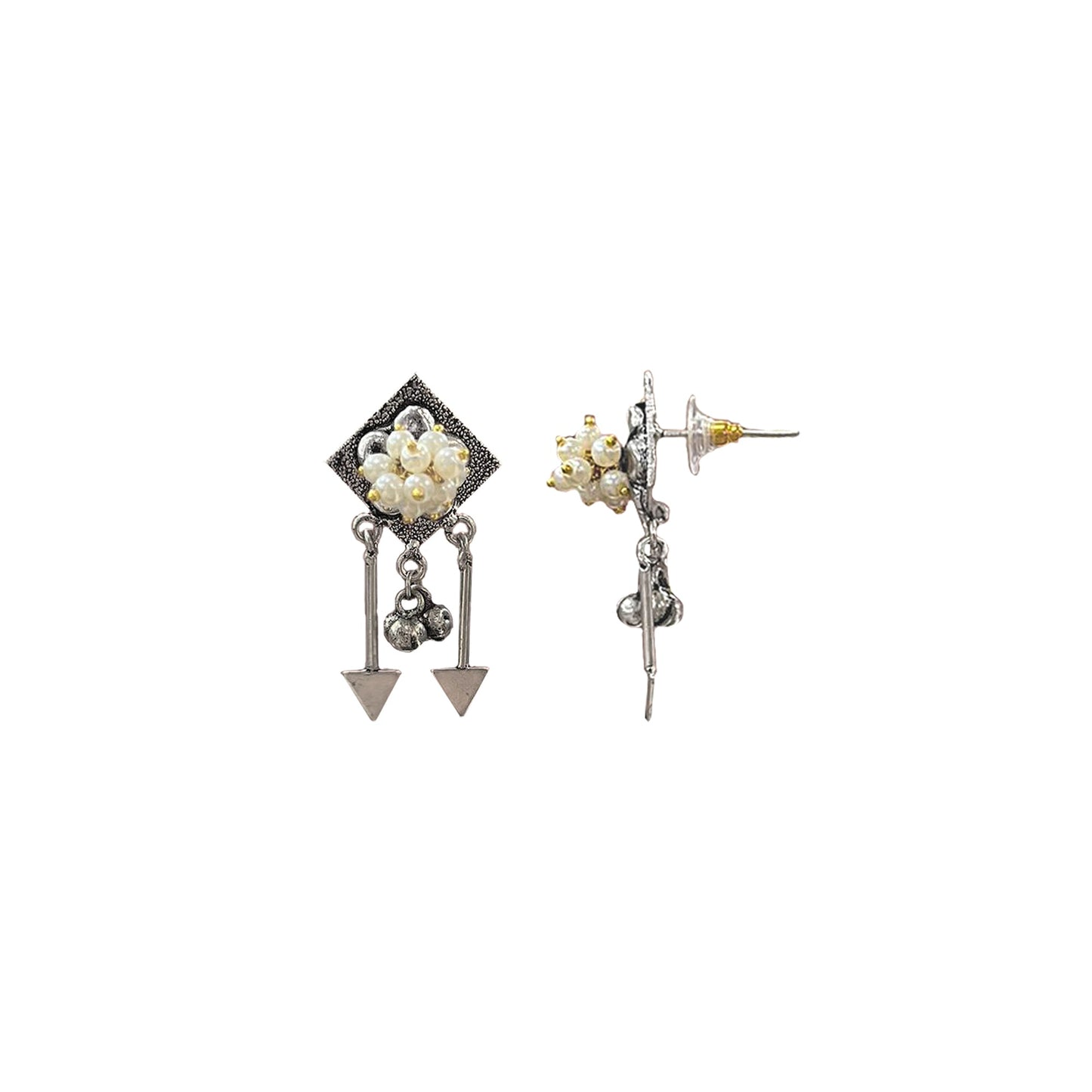 Simran Oxidised Drop Earrings
