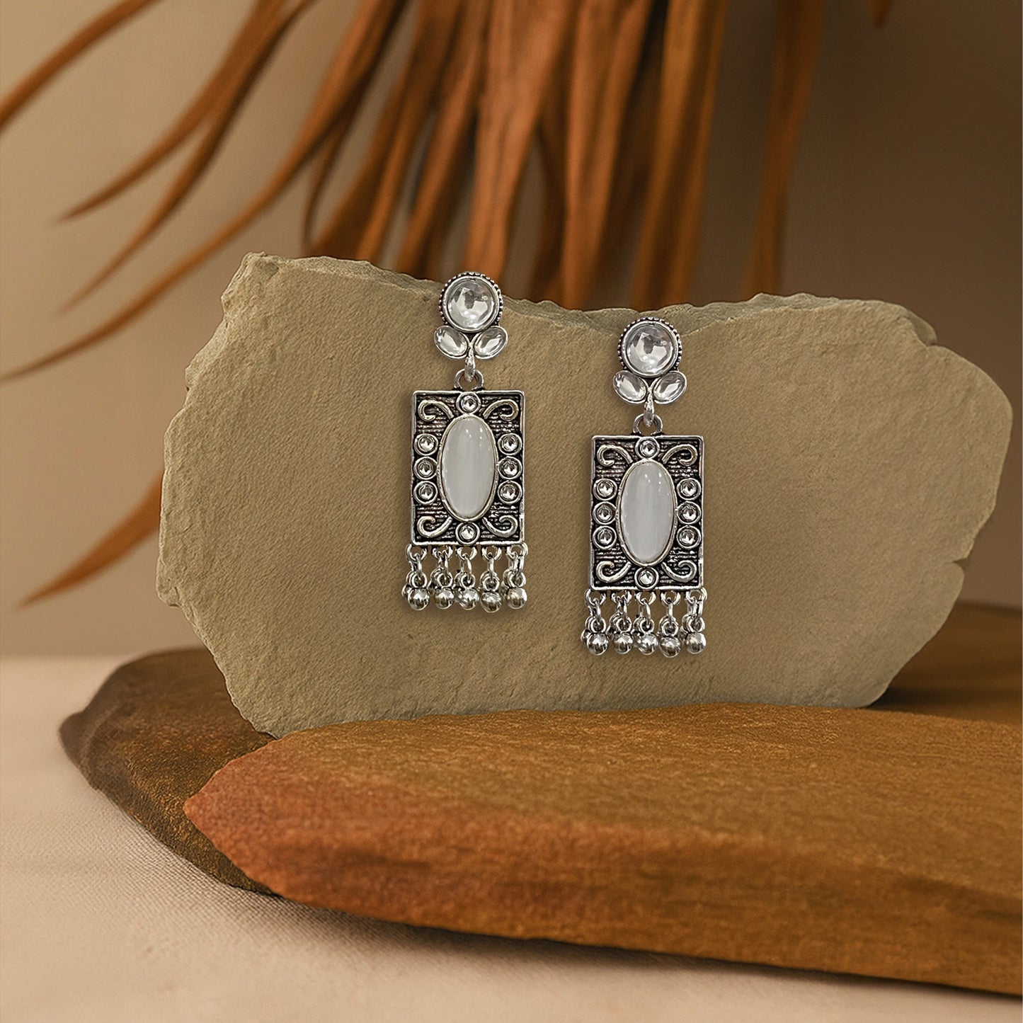 Hema Oxidised Dangler Earrings