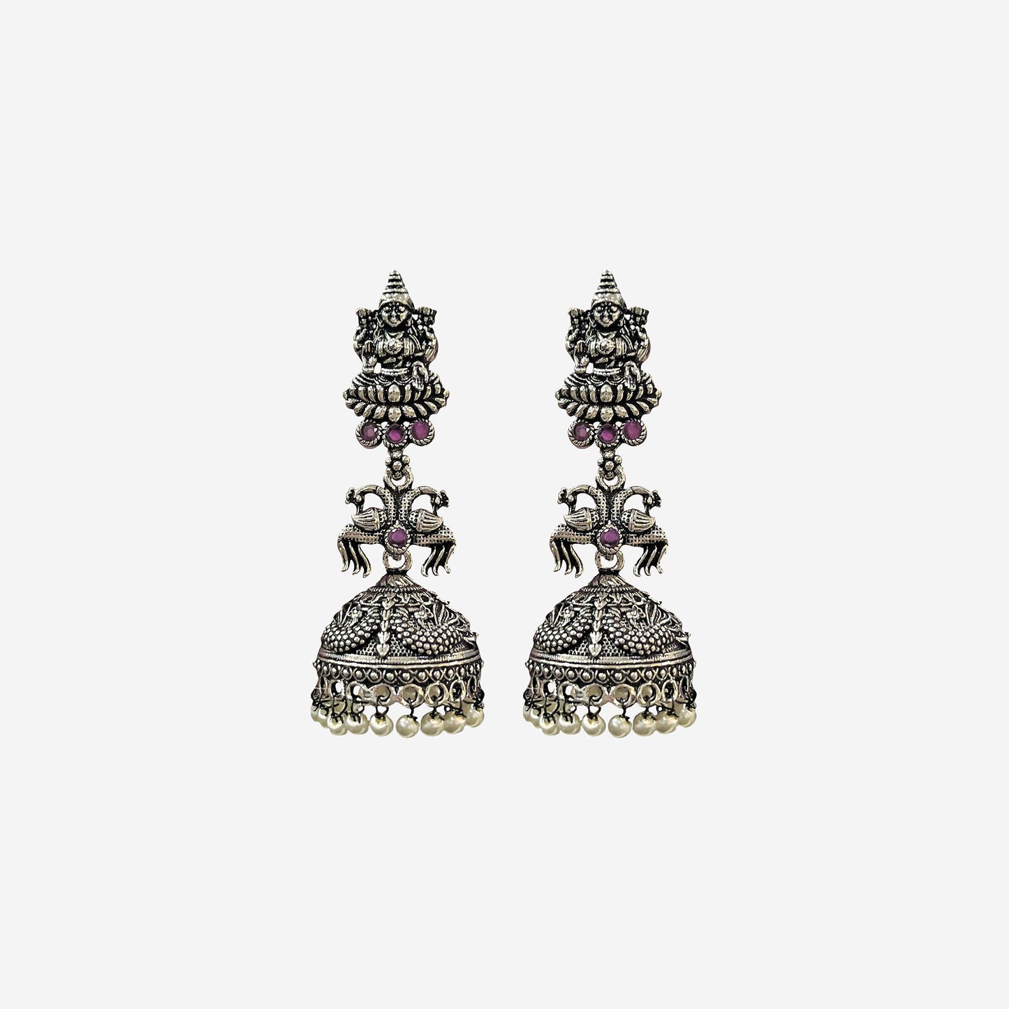 Divya Jhumkas Oxidized silver Earrings