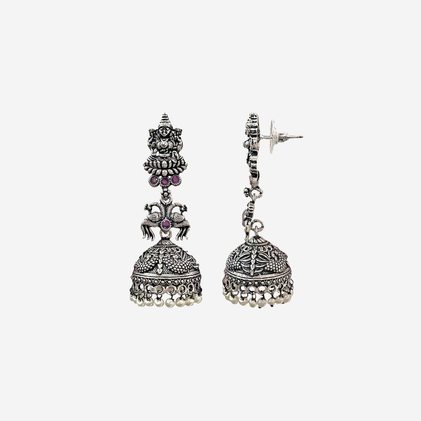 Divya Jhumkas Oxidized silver Earrings