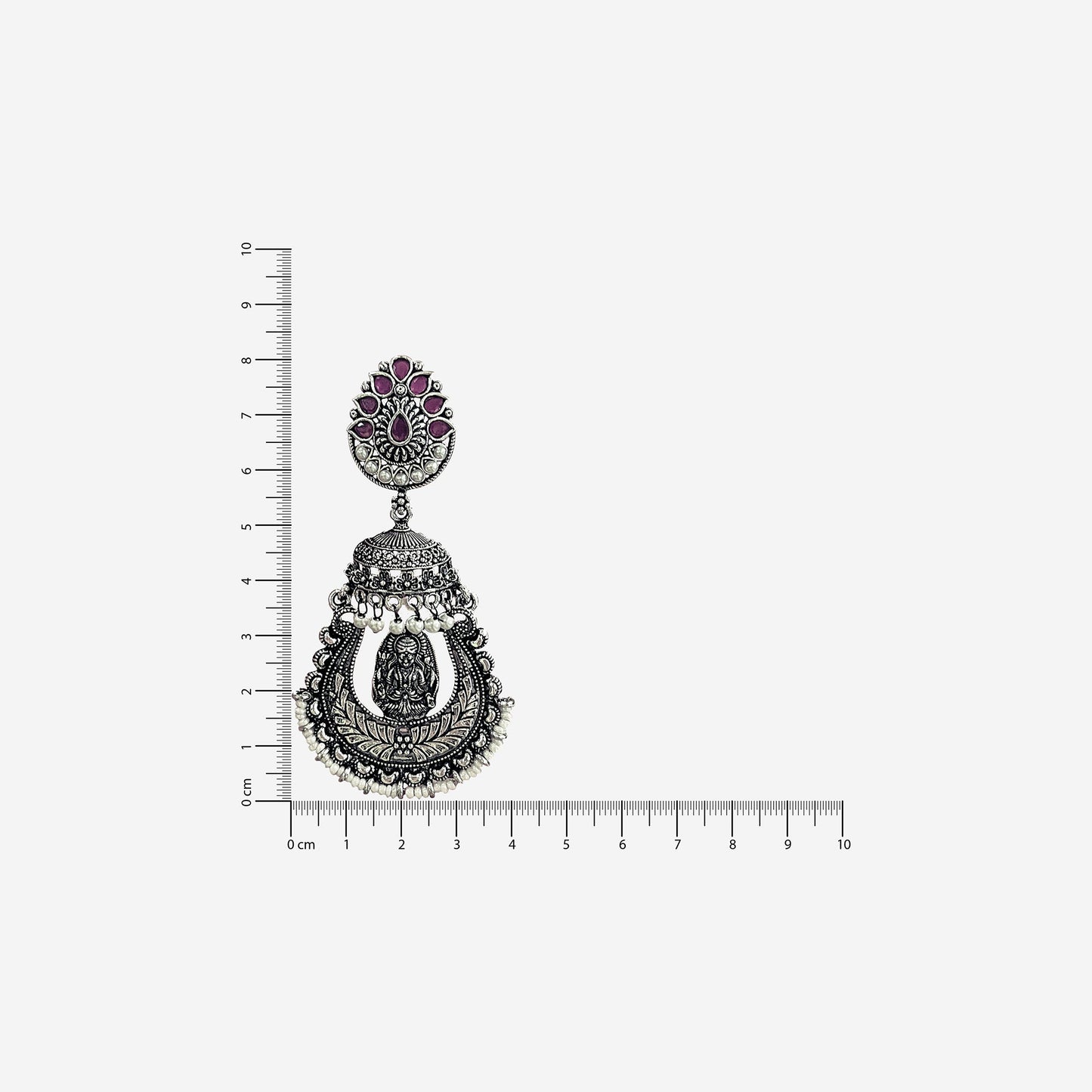 Rajika Silver Oxidized Danglers Earrings