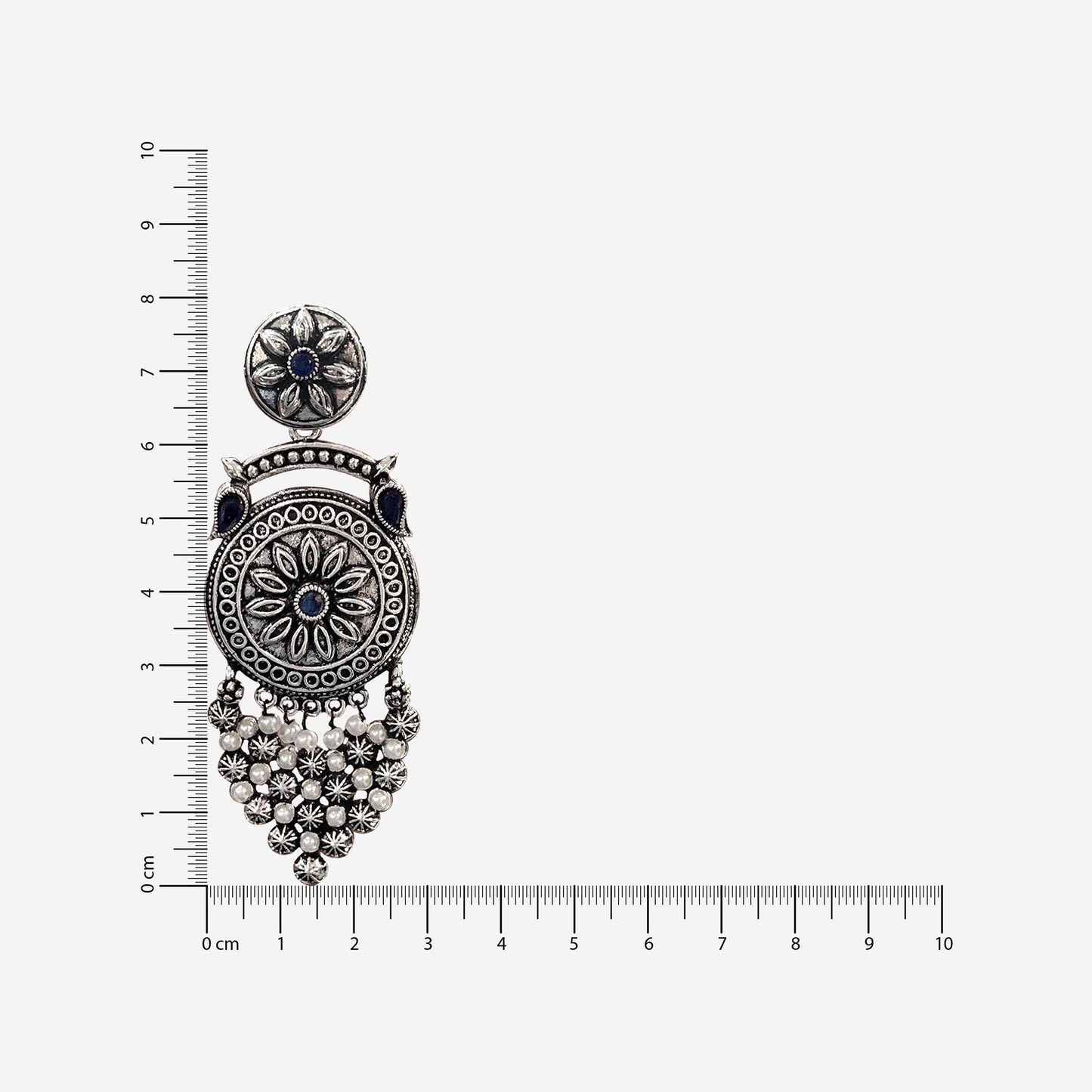 Bhavna Silver Oxidized Dangler Earrings