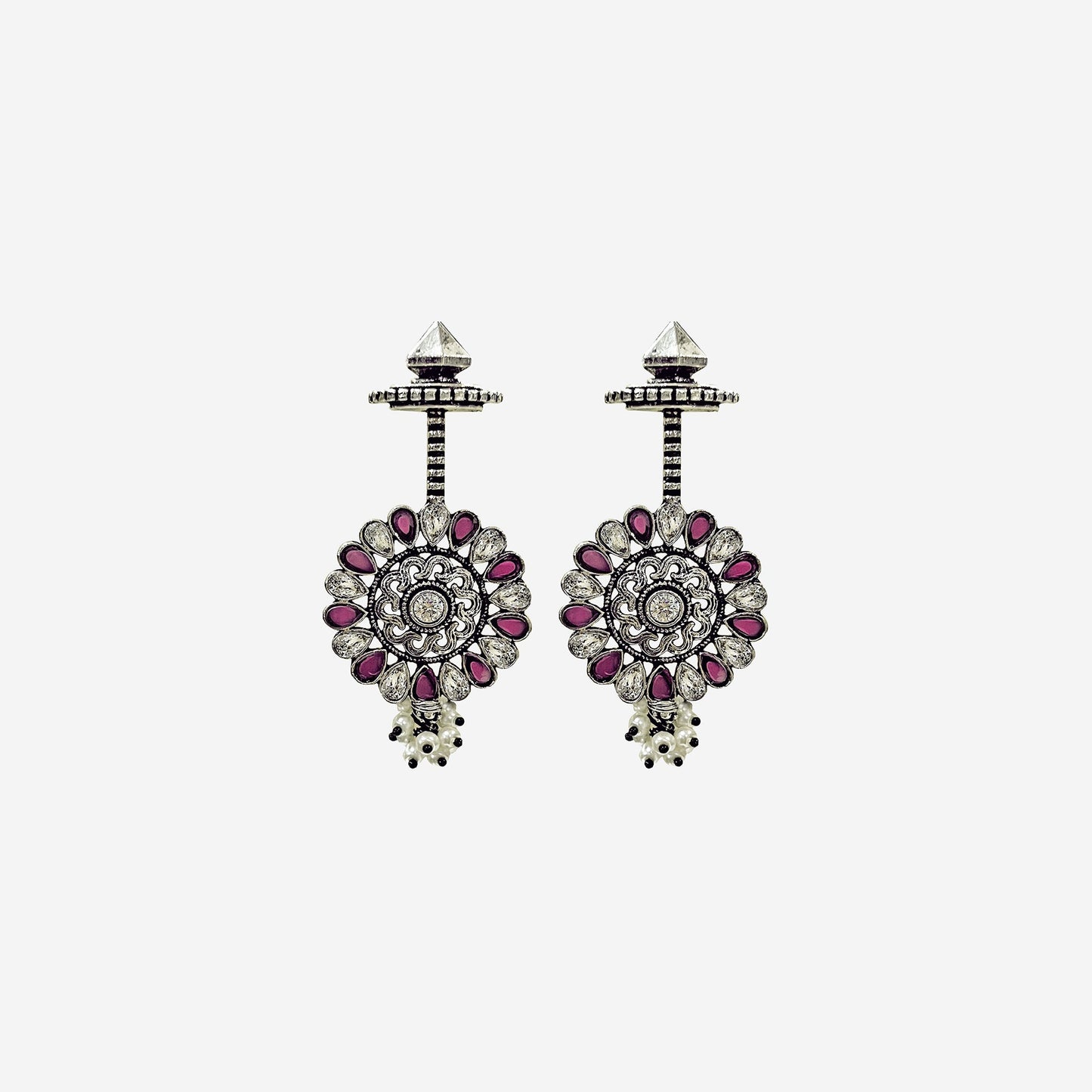 Blue Chandbali Kundan Earring