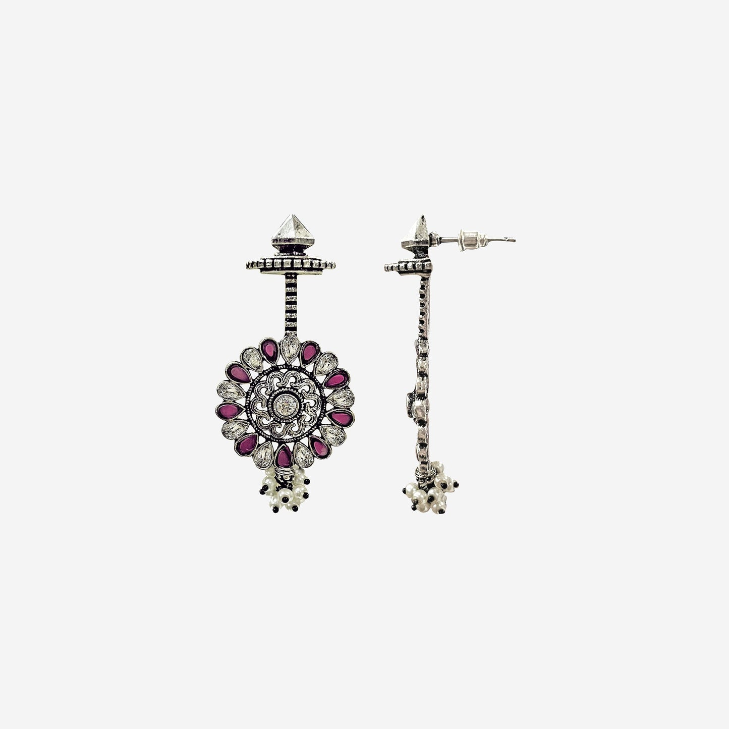 Blue Chandbali Kundan Earring