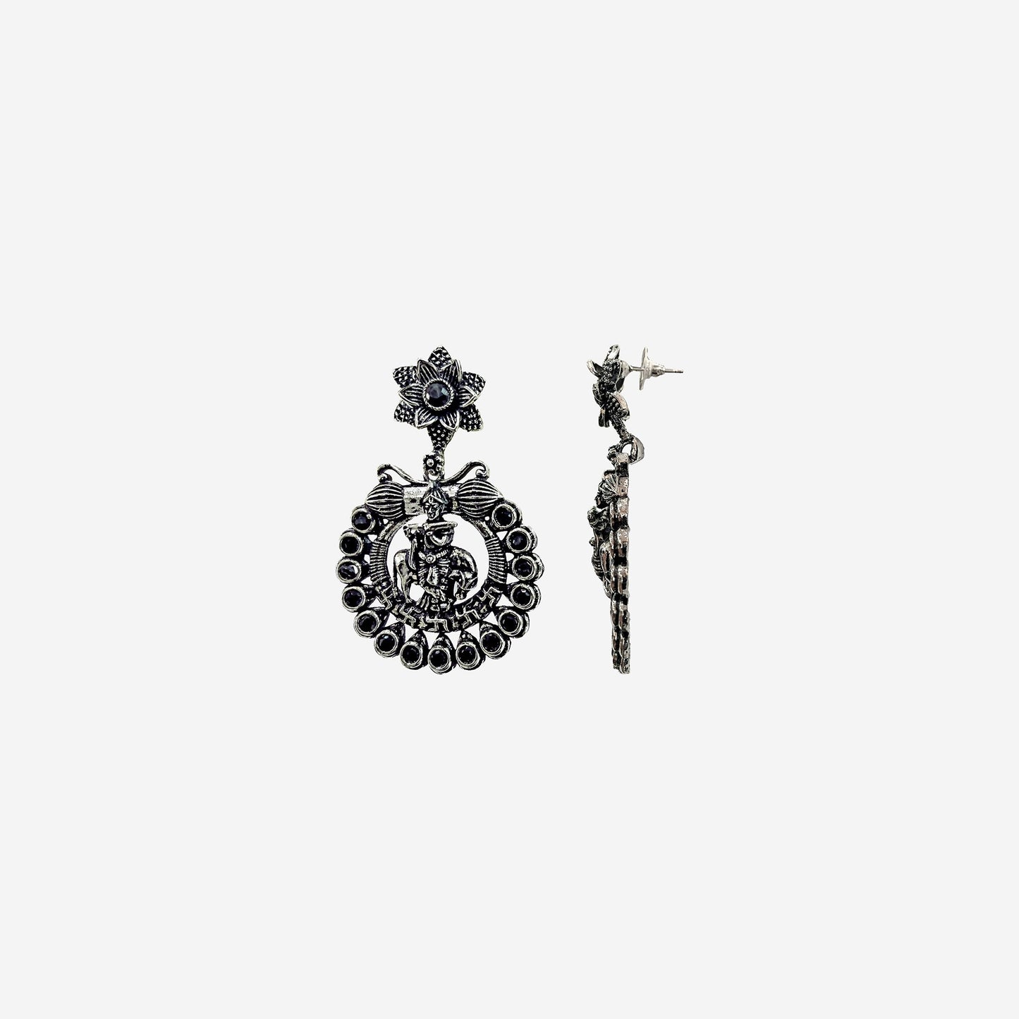 Shyama Drop Oxidized silver Earrings