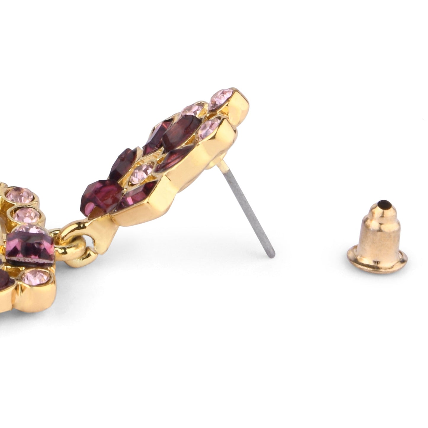 Pink Rose Crystal Drop Earring