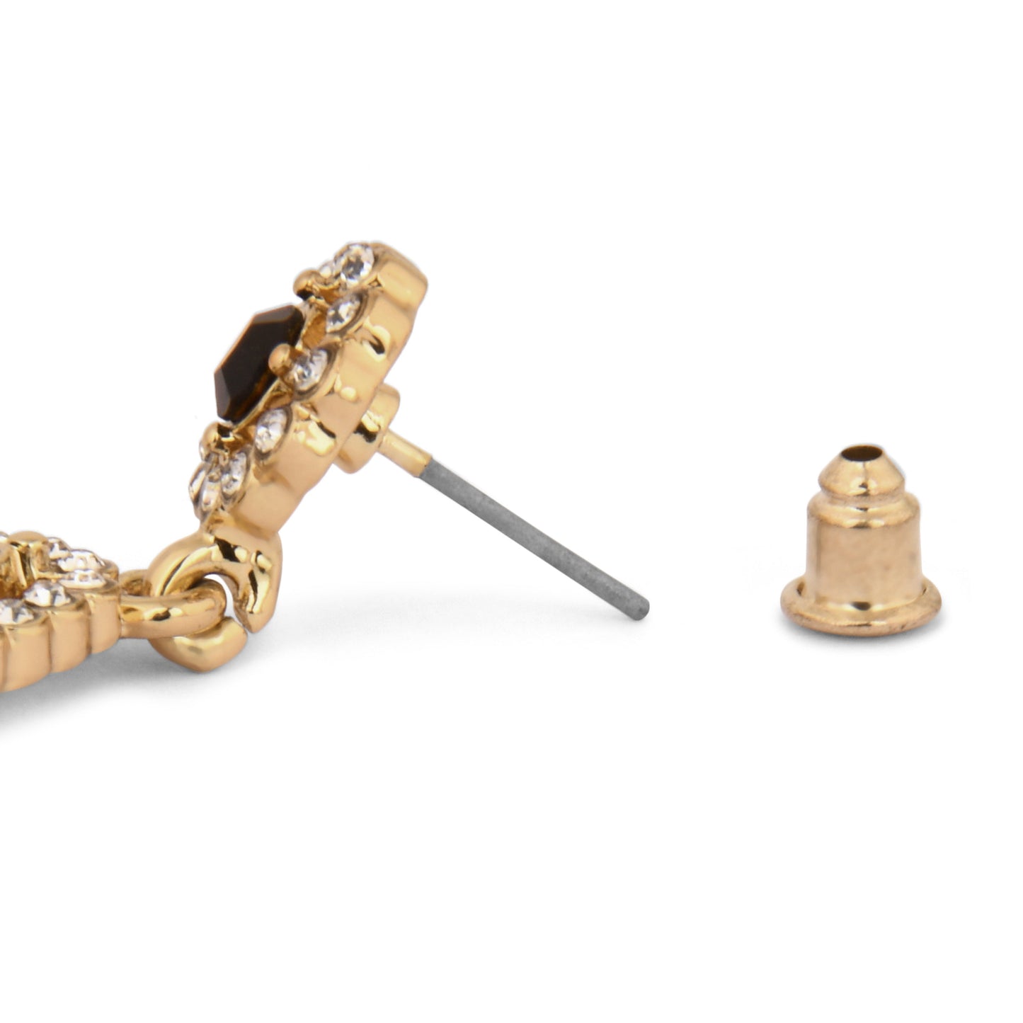 Black Stone Geometric Drop Earring